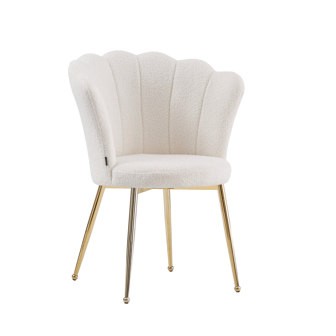 Lot de 2 chaises NYMPHEA pieds Gold assise Velours Blanc Doudou