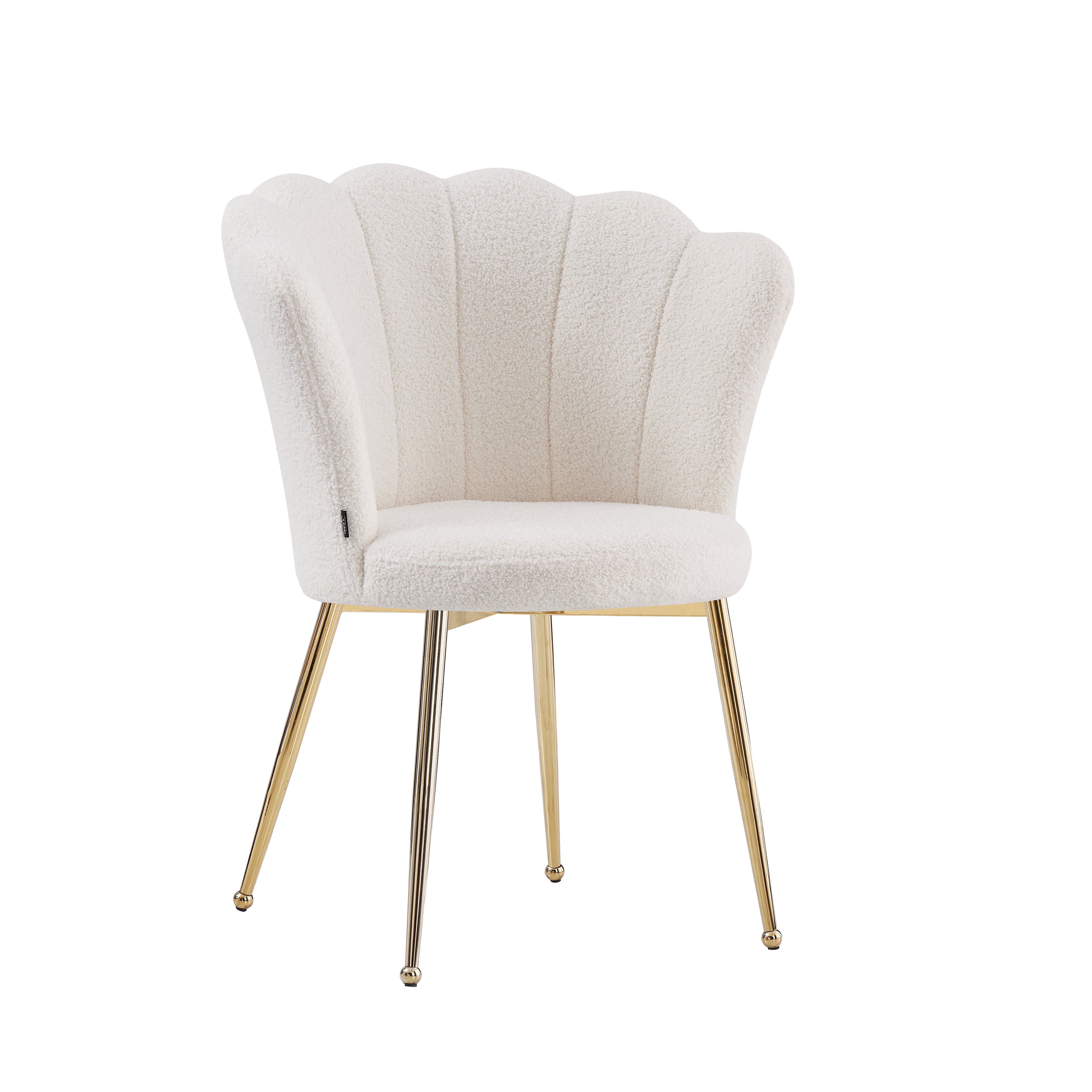 Lot de 2 chaises NYMPHEA pieds Gold assise Velours Blanc Doudou