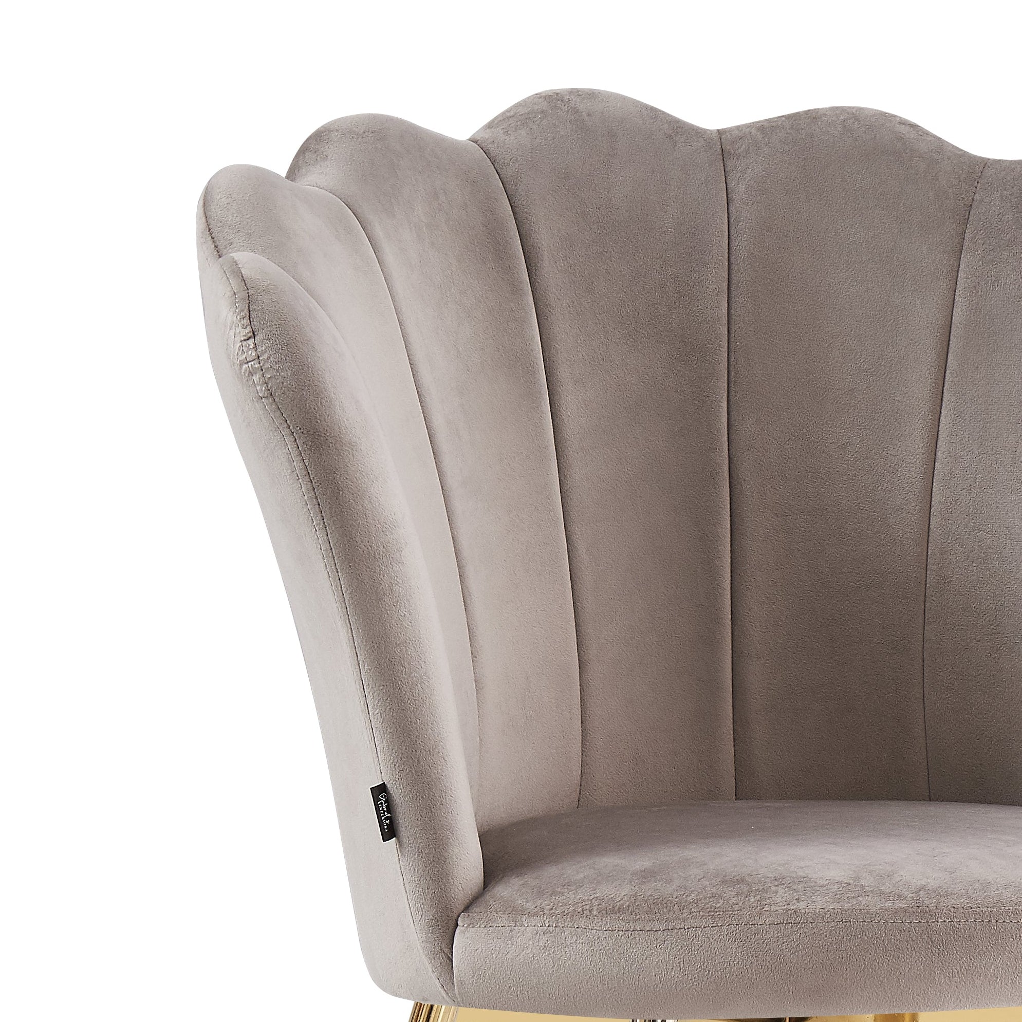 Lot de 2 chaises NYMPHEA pieds Gold assise Velours Moka