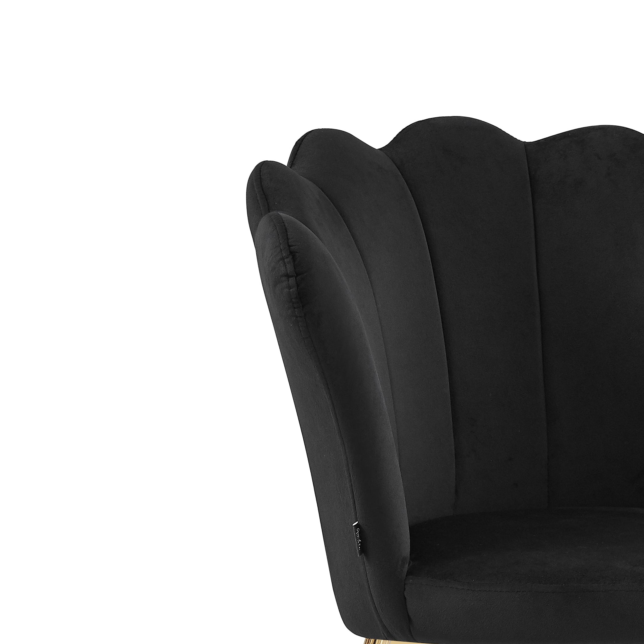 Lot de 2 chaises NYMPHEA pieds Gold assise Velours Noir