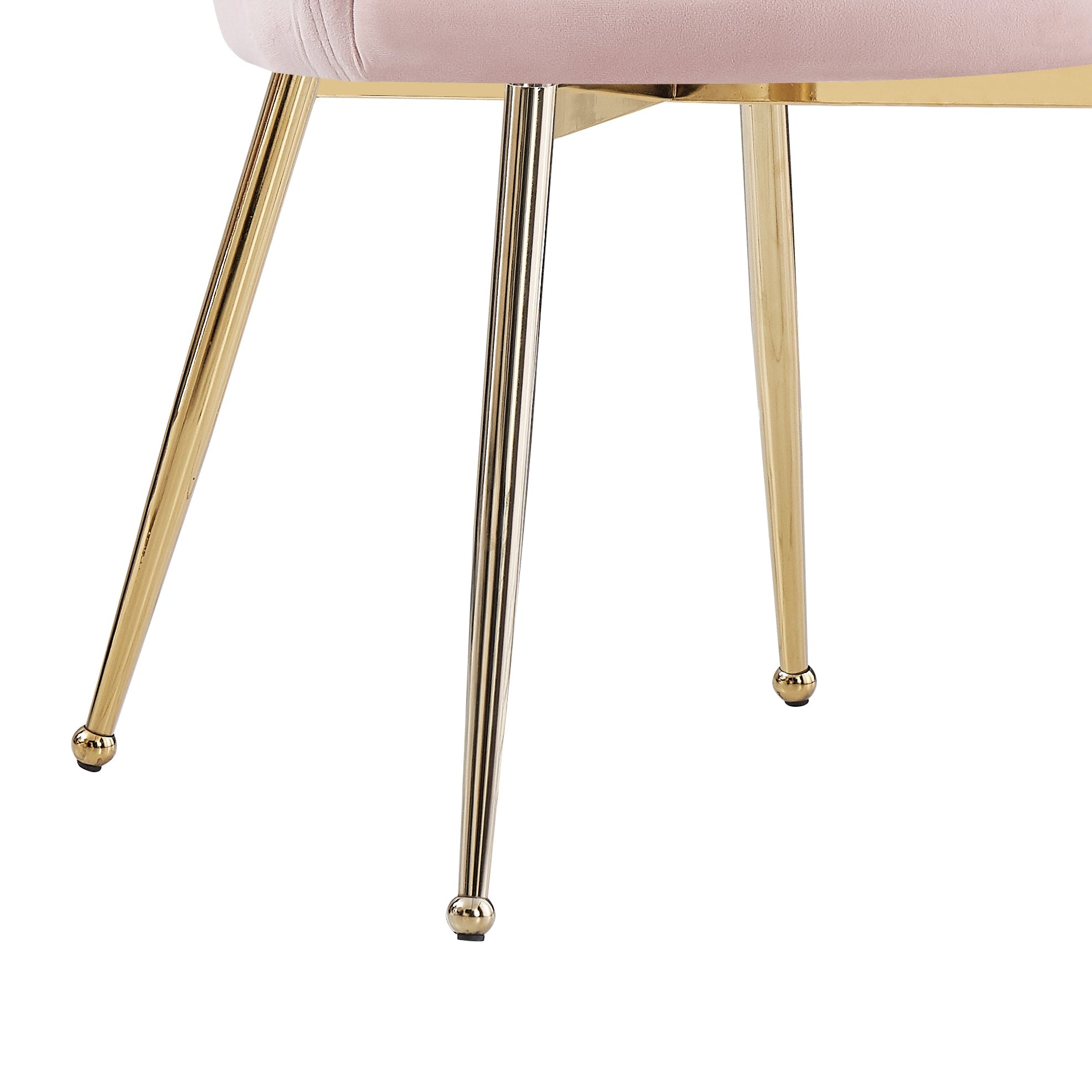 Lot de 2 chaises NYMPHEA pieds Gold assise Velours Rose