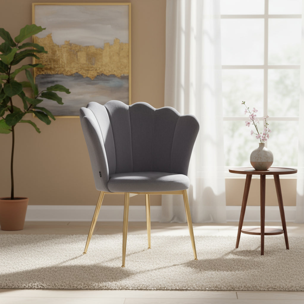 Lot de 2 chaises NYMPHEA pieds Gold assise Velours Anthracite