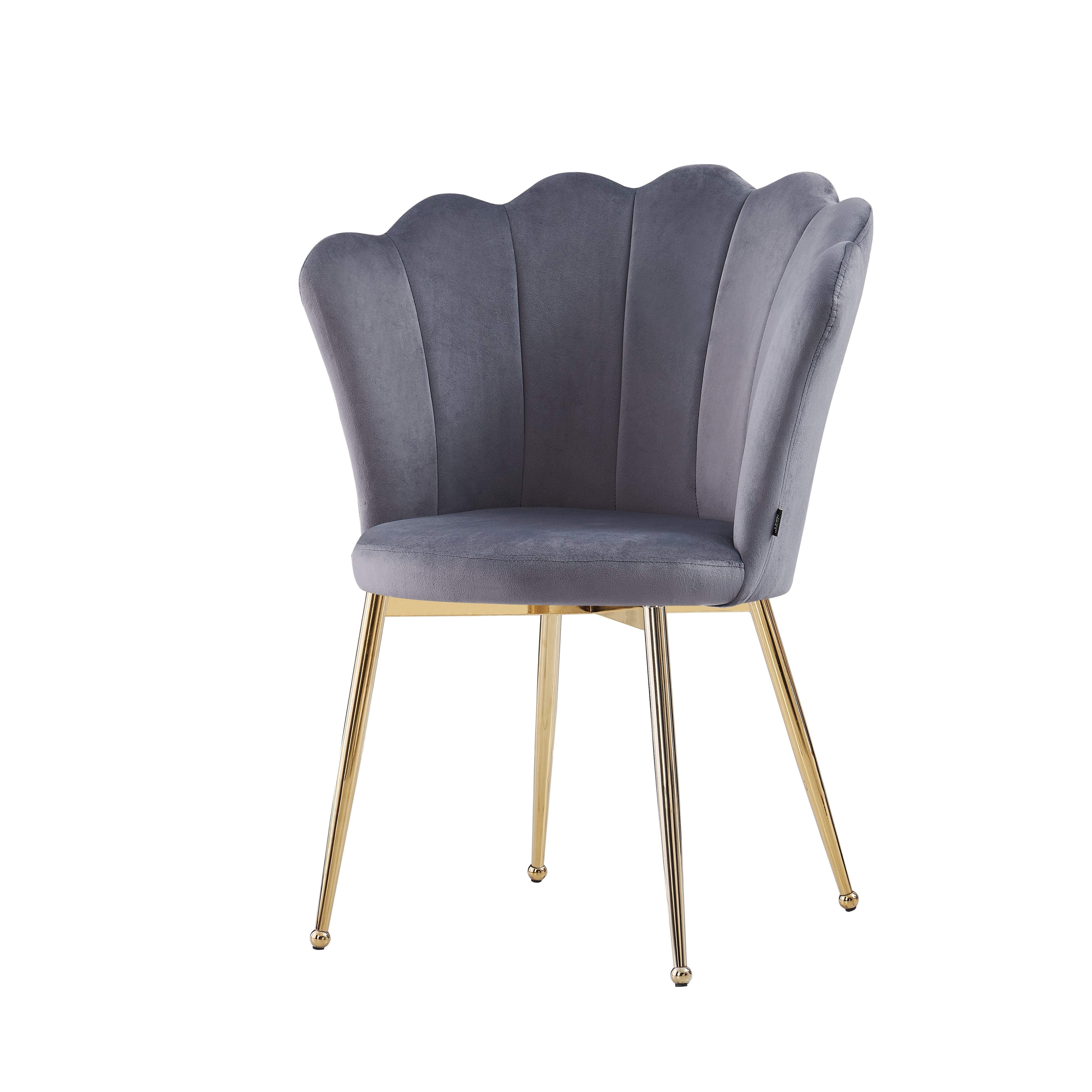 Lot de 2 chaises NYMPHEA pieds Gold assise Velours Anthracite