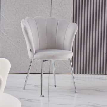 Lot de 2 chaises NYMPHEA pieds Chrome assise Velours Gris