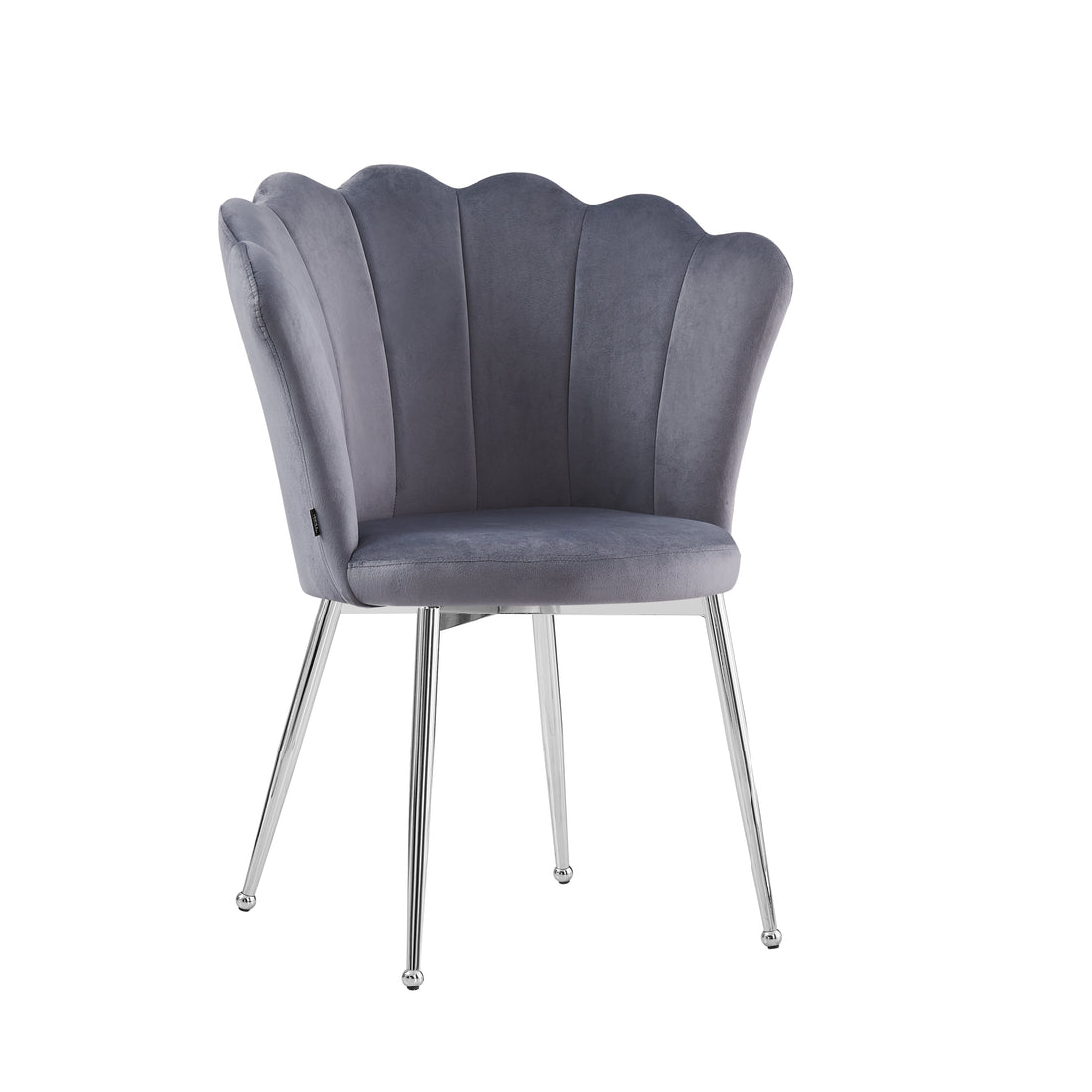Lot de chaises NYMPHEA pieds Chrome assise Velours #couleur_anthracite