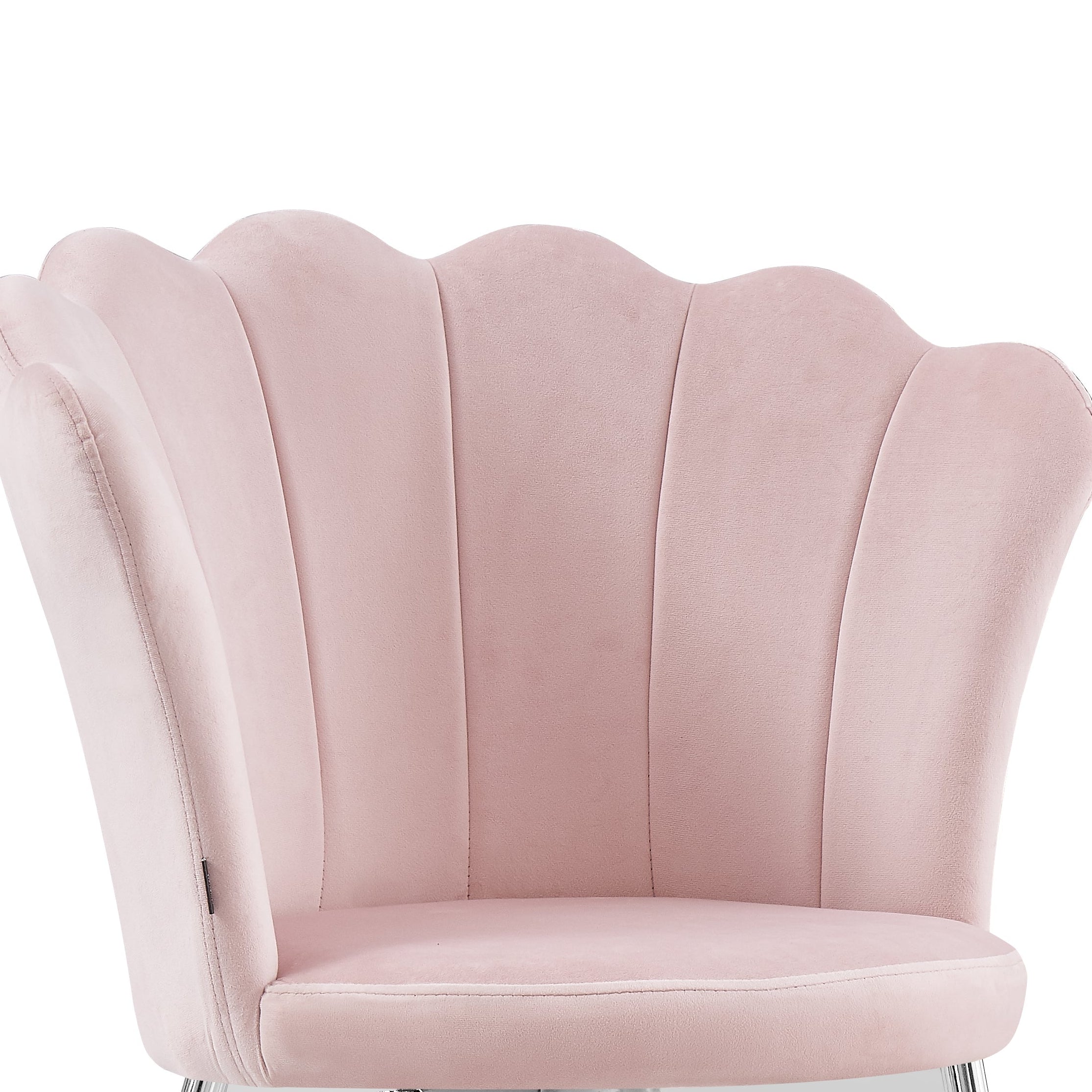 Lot de 2 chaises pieds Chrome assise Velours Rose - NYMPHEA