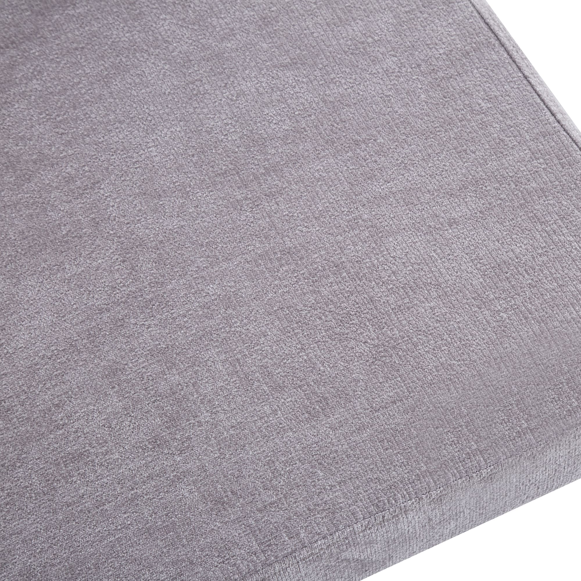 CHAISE  BAGUETTE SERGE PIED METAL NOIR CHENILLE LIGHT GRIS
