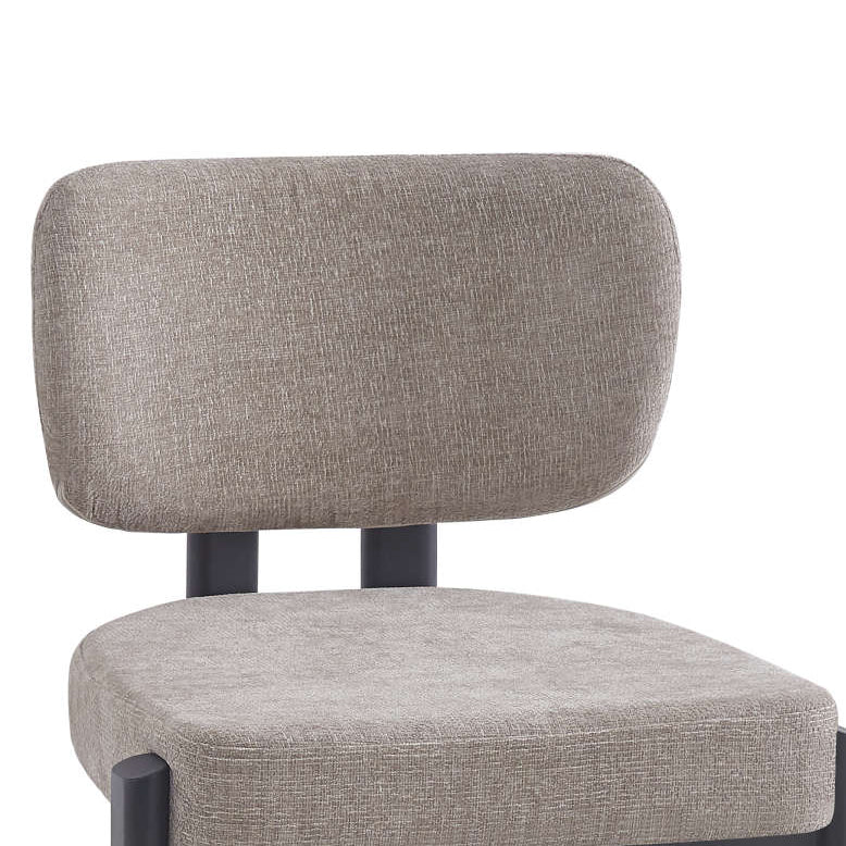 Lot de 4 chaises BAGUETTE pied métal noir tissu#couleur_SERGE CHENILLE MOKA
