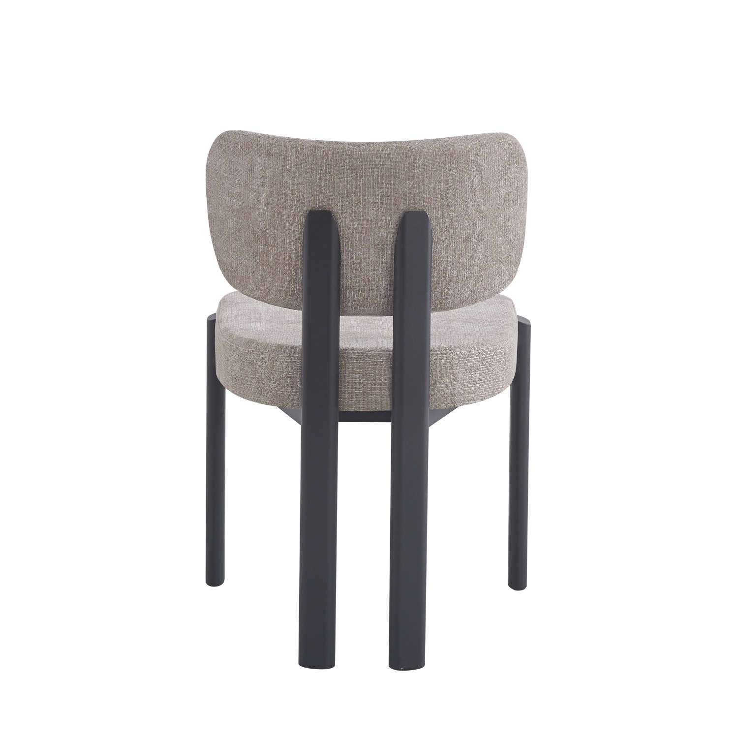Lot de 4 chaises BAGUETTE pied métal noir tissu#couleur_SERGE CHENILLE MOKA