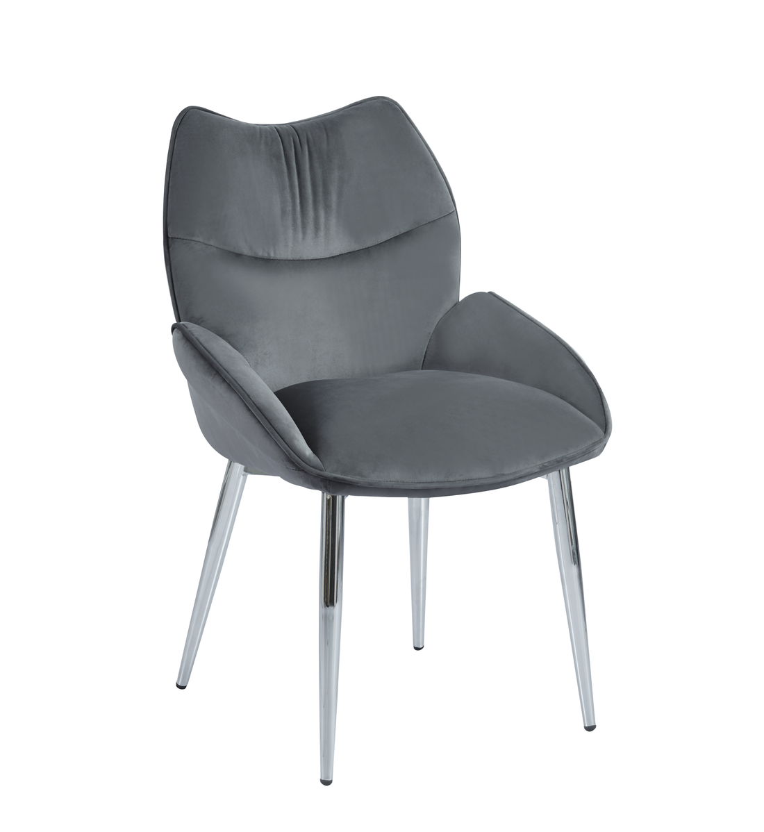Lot de 2  Chaises LOHA pied métal Chrome #couleur_Anthracite