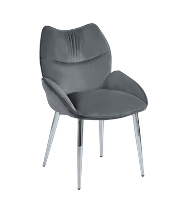 Lot de 2  Chaises LOHA pied métal Chrome #couleur_Anthracite