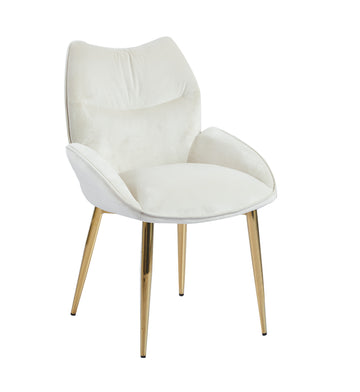 Lot de 2 chaises LOHA pied métal Gold #couleur_beige