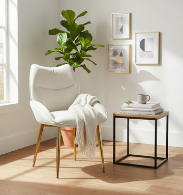 Lot de 2 chaises velours beige métal doré 83x53x57 cm LOHA