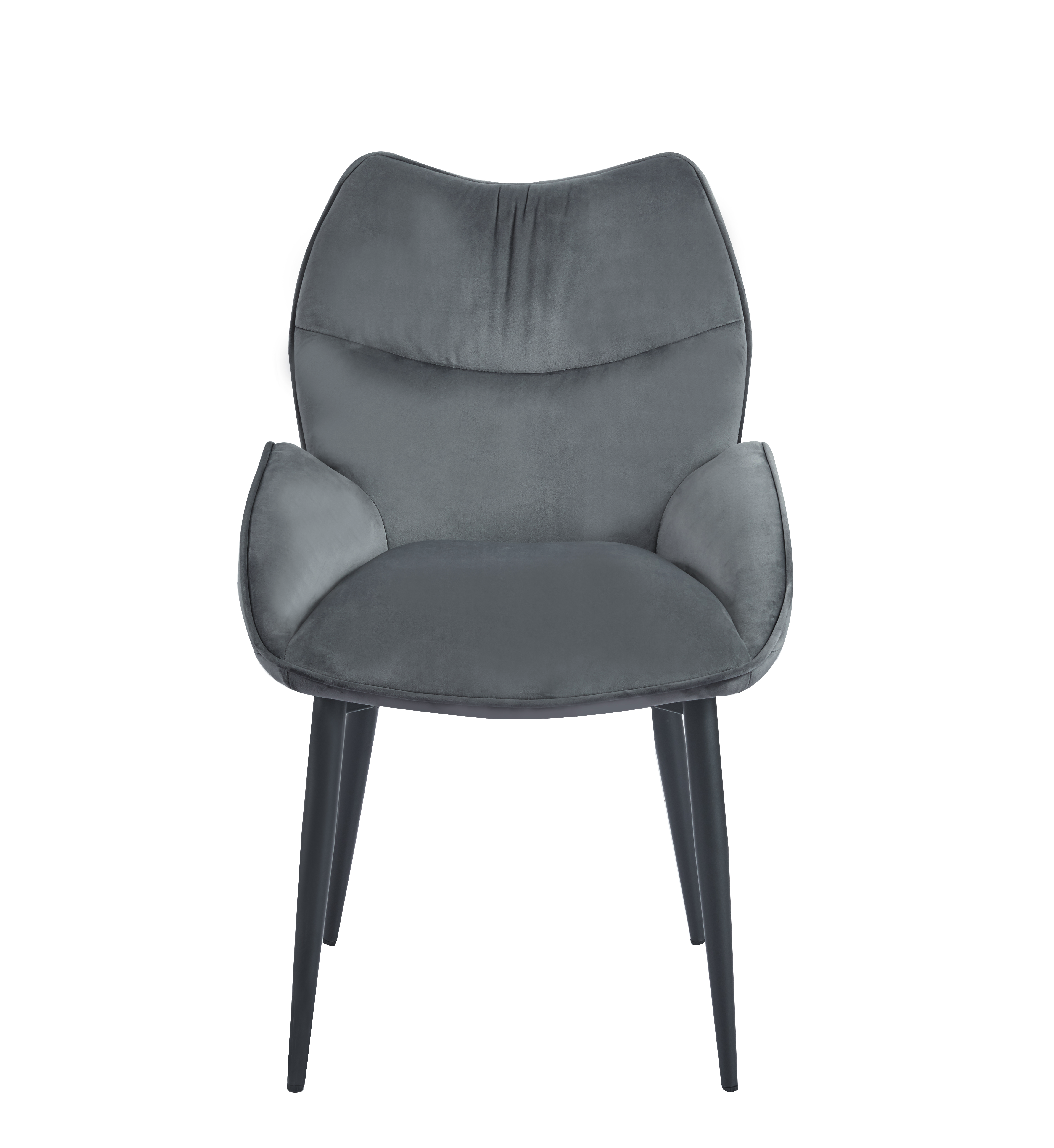 Lot de 2 chaises LOHA pied métal noir #couleur_Anthracite