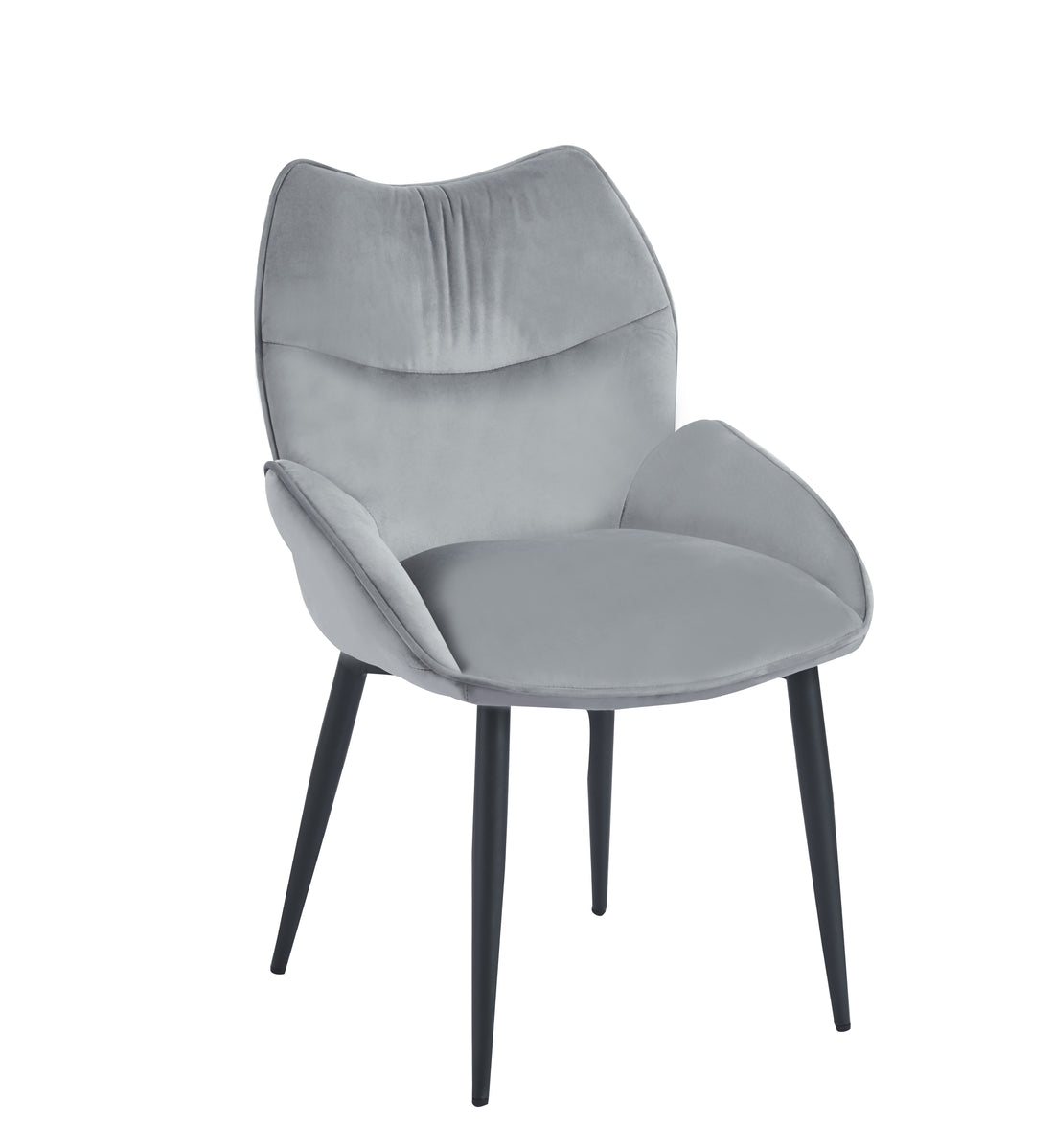 Lot de 2 chaises LOHA pied métal noir #couleur_anthracite