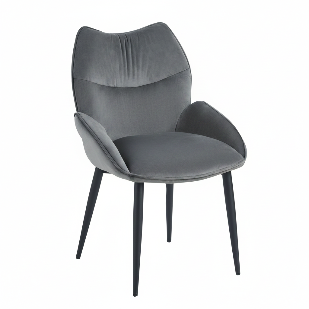 Lot de 2 chaises LOHA pied métal noir #couleur_Anthracite