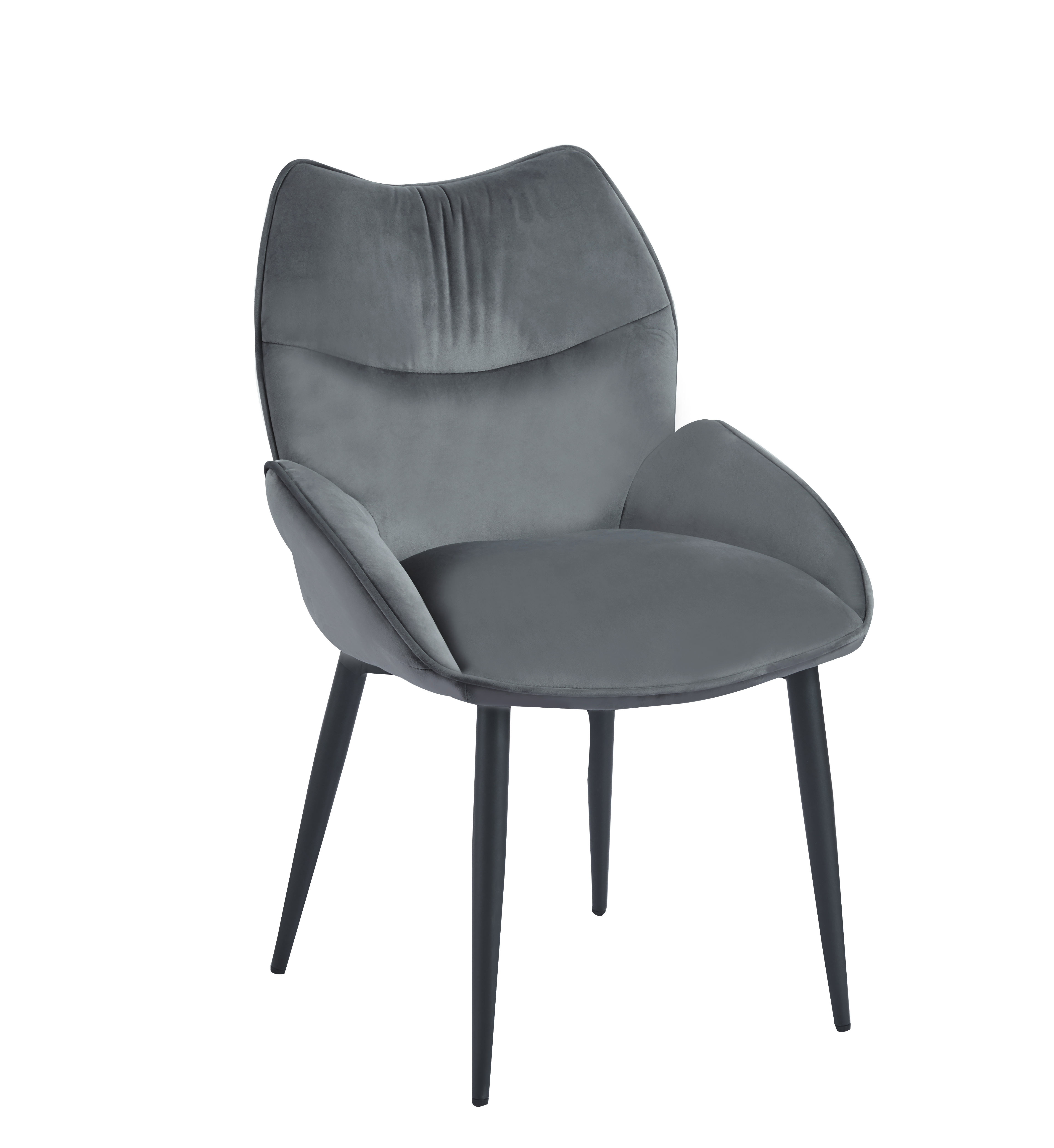 Lot de 2 chaises LOHA pied métal noir #couleur_Anthracite