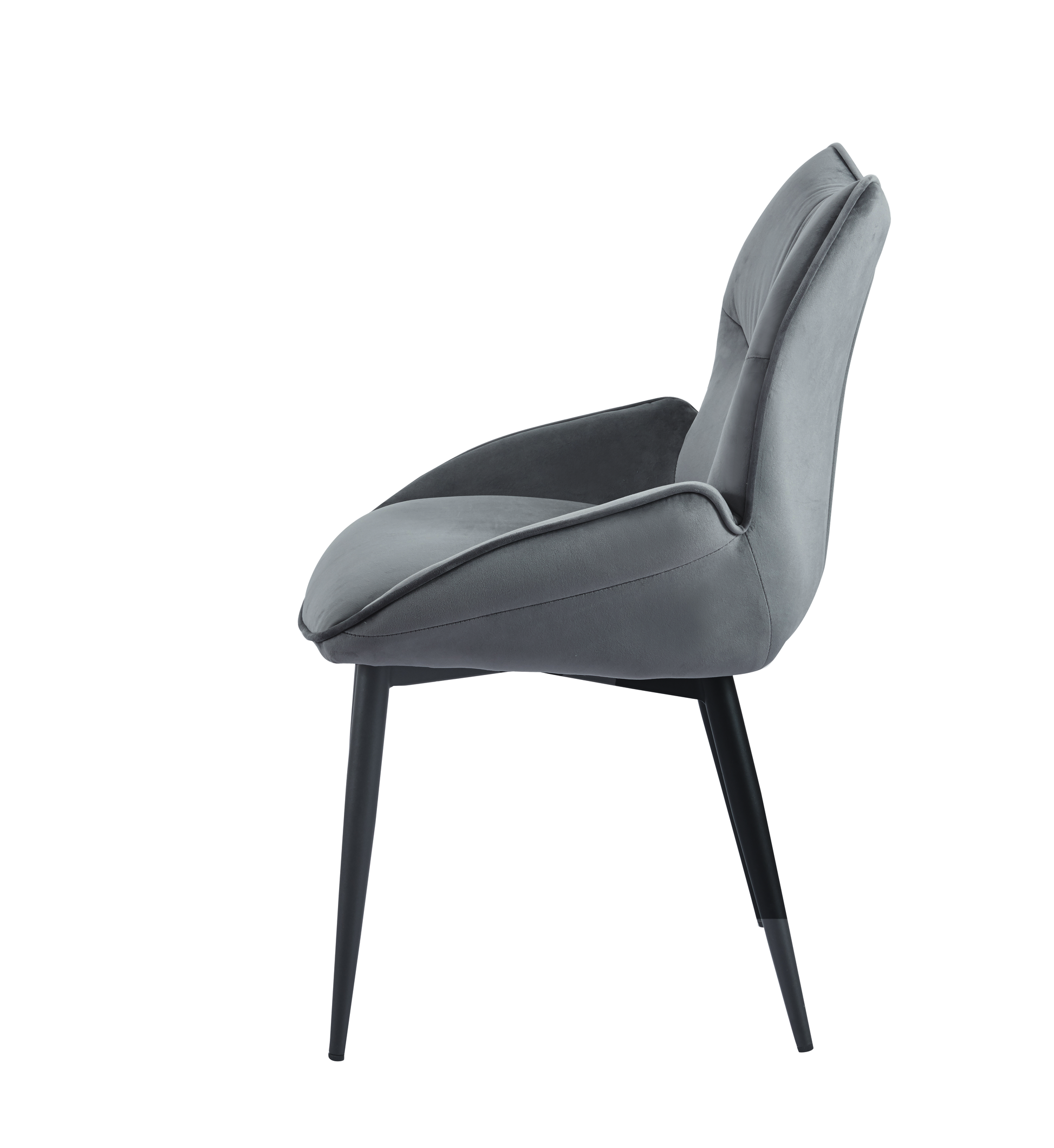 Lot de 2 chaises LOHA pied métal noir #couleur_Anthracite