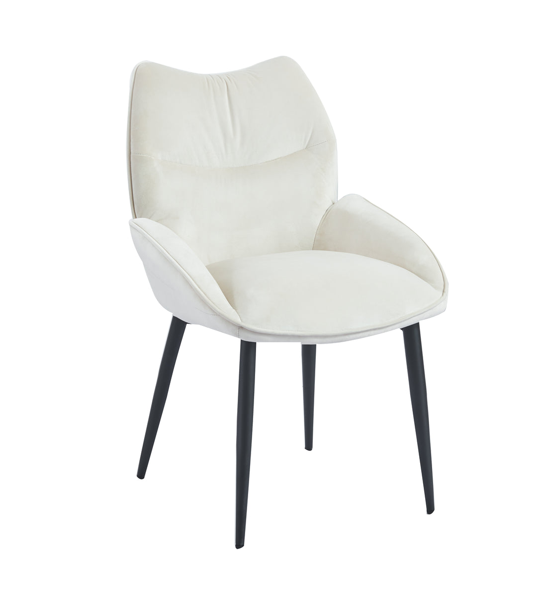 Lot de 2 chaises LOHA pied métal noir #couleur_beige