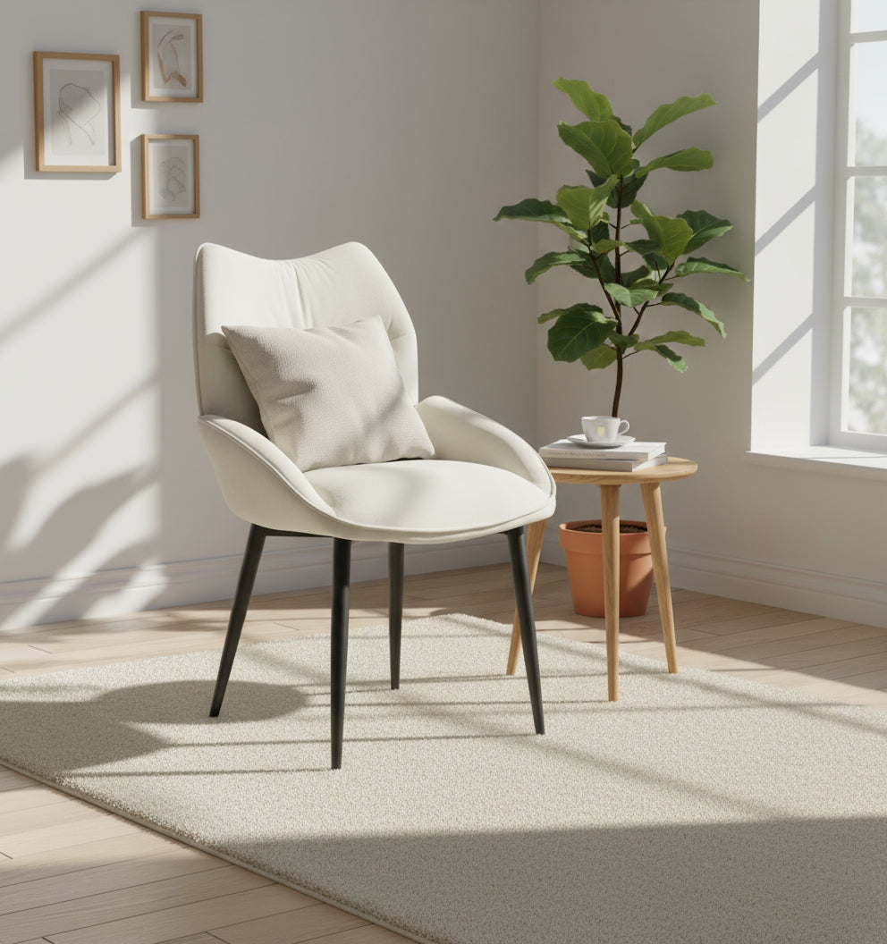 Lot de 2 chaises LOHA pied métal noir #couleur_beige