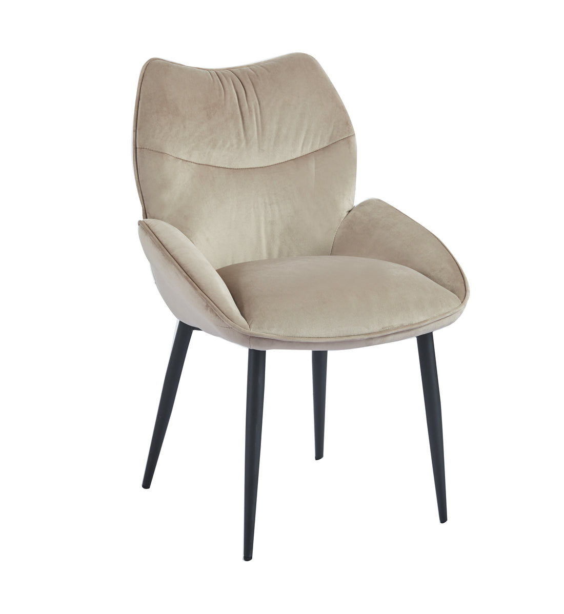 Lot de 2 chaises LOHA pied métal noir #couleur_taupe