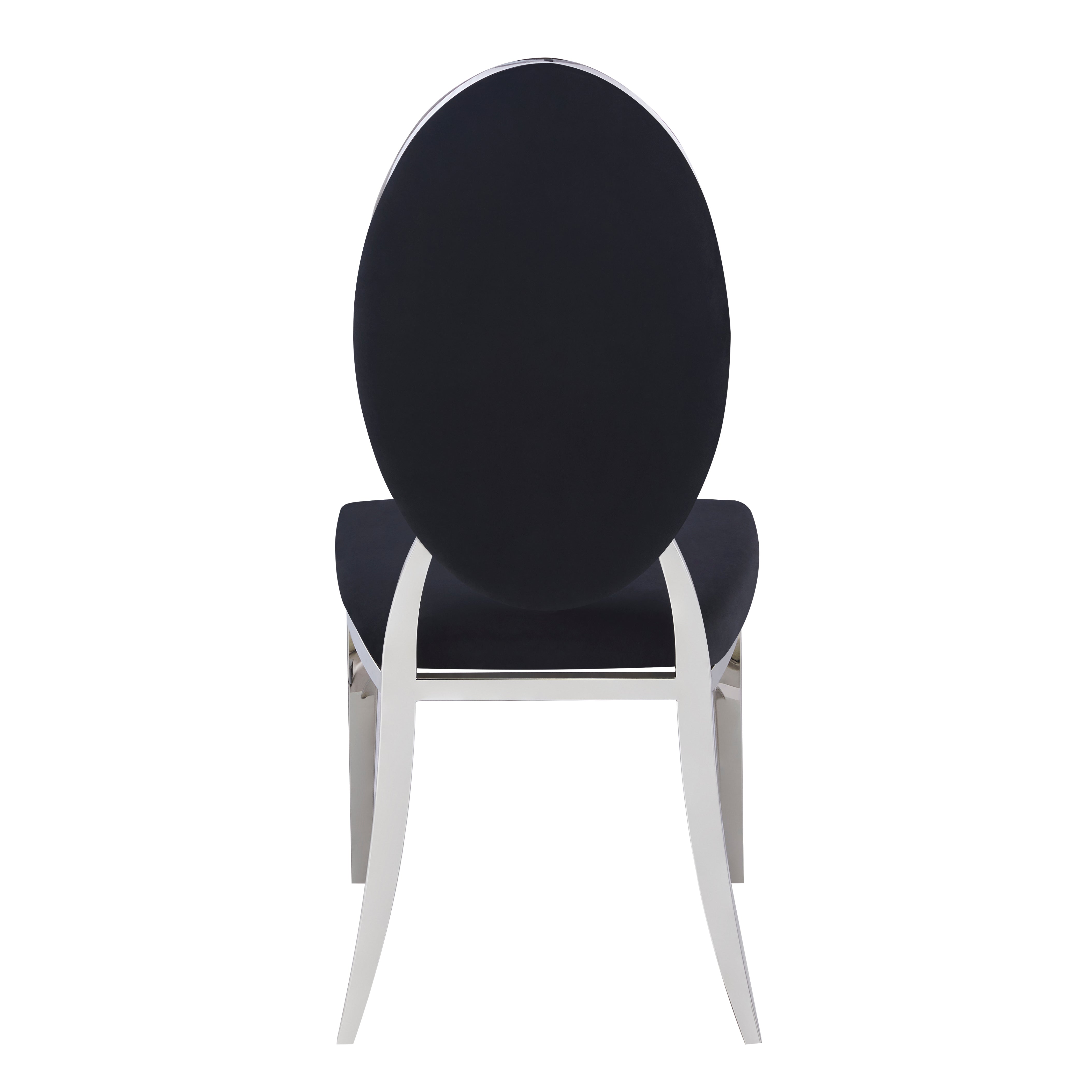 Lot de 4 chaises MEDAILLON capitonnées  chrome et velours Noir