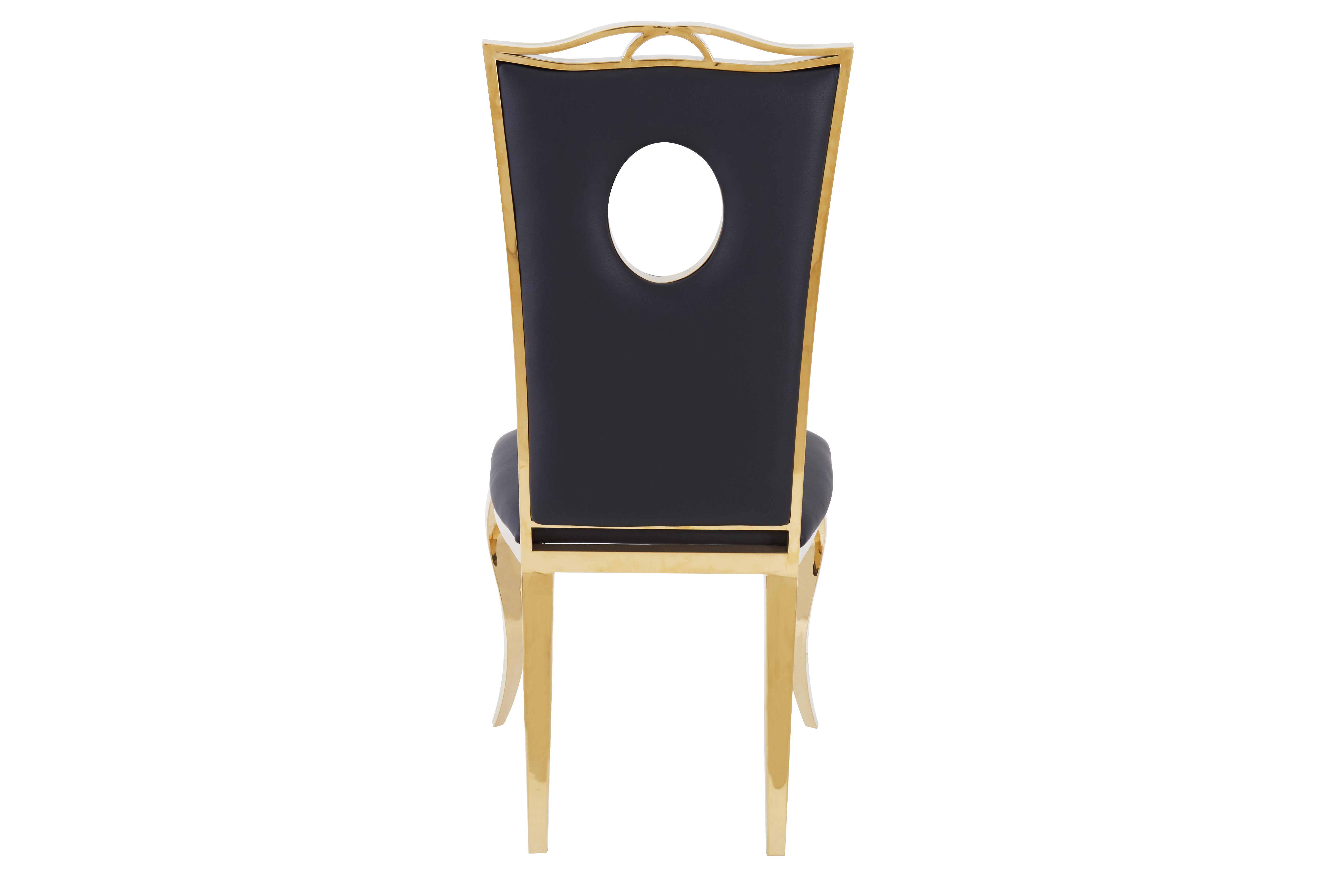 Lot de 4 Chaises Baroque ROYAL Gold Simili Noir