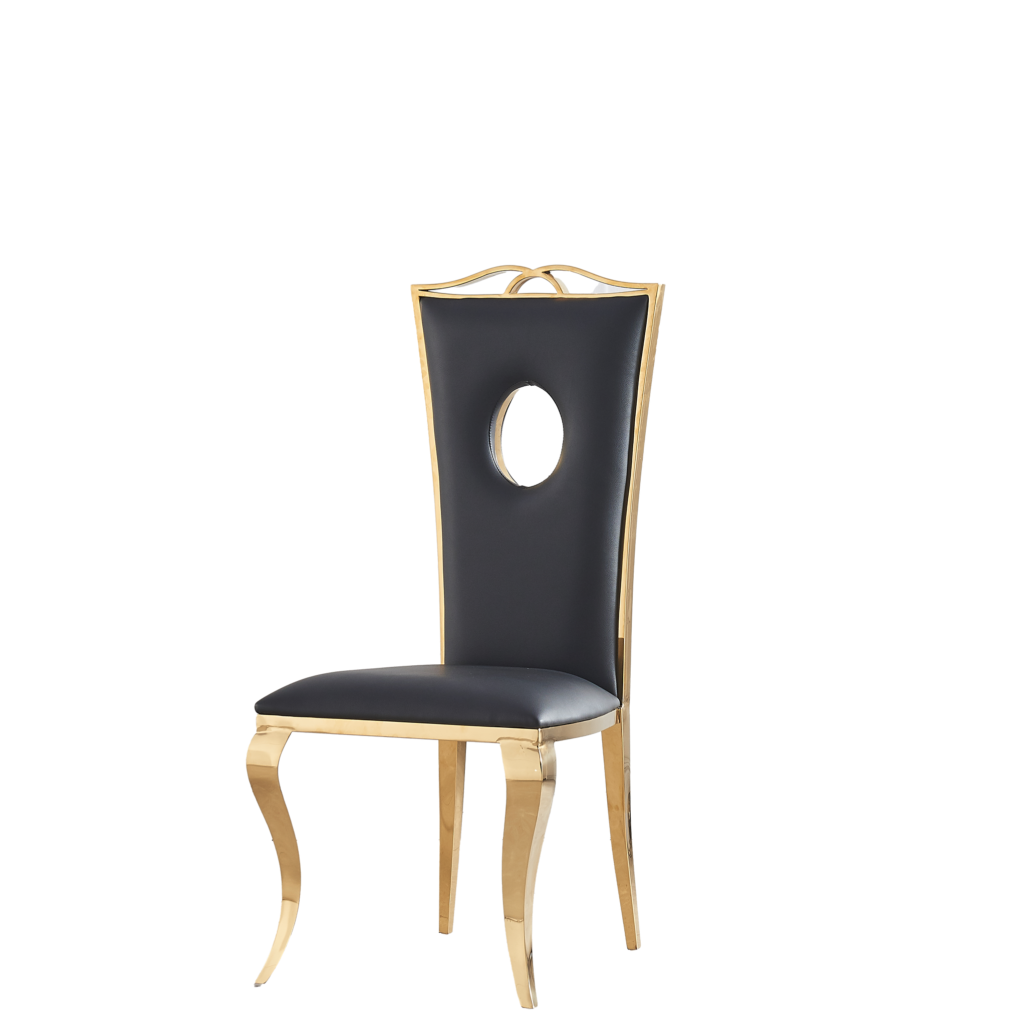 Lot de Chaises baroque ROYAL Gold Simili #couleur_noir