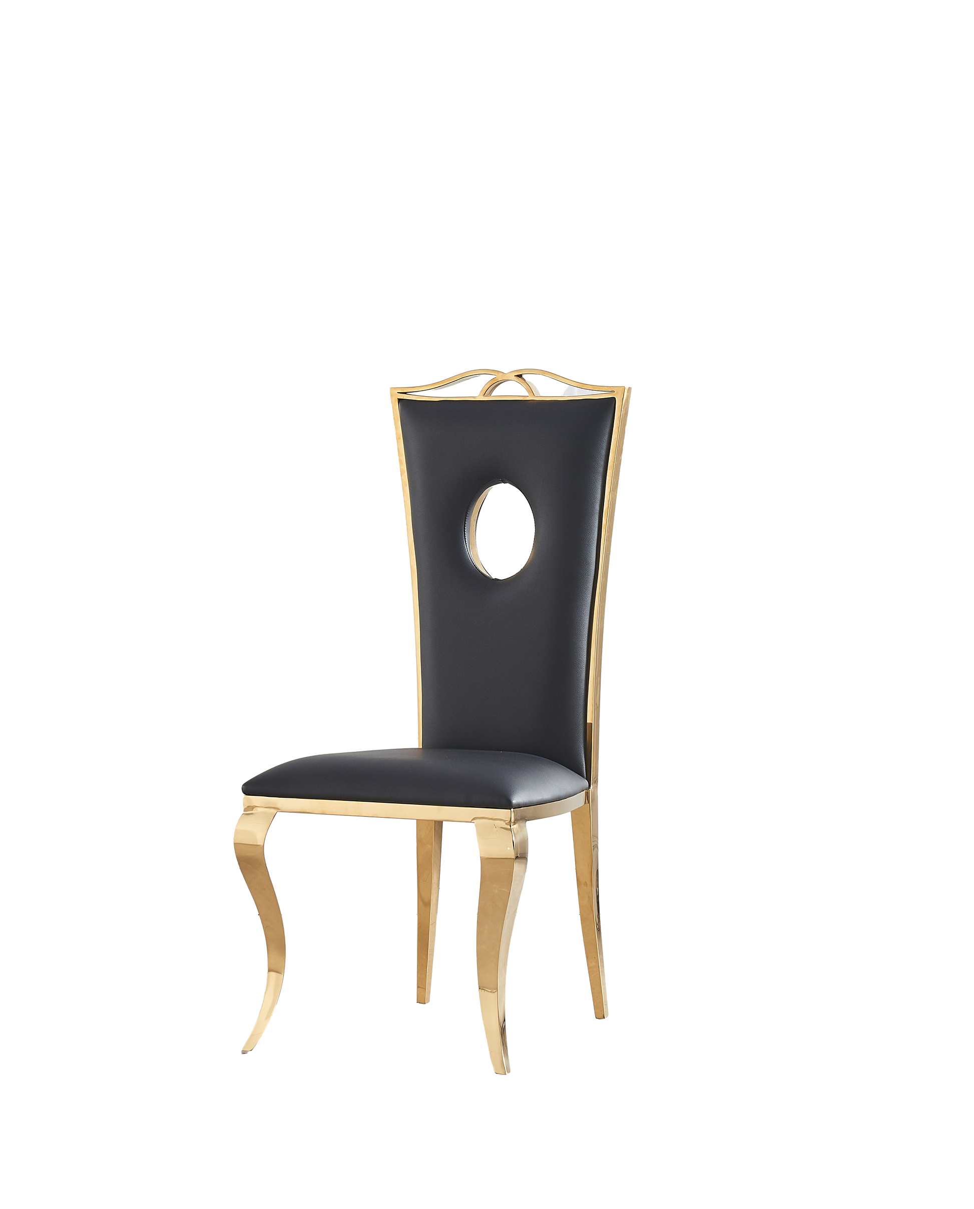 Lot de Chaises baroque ROYAL Gold Simili #couleur_noir