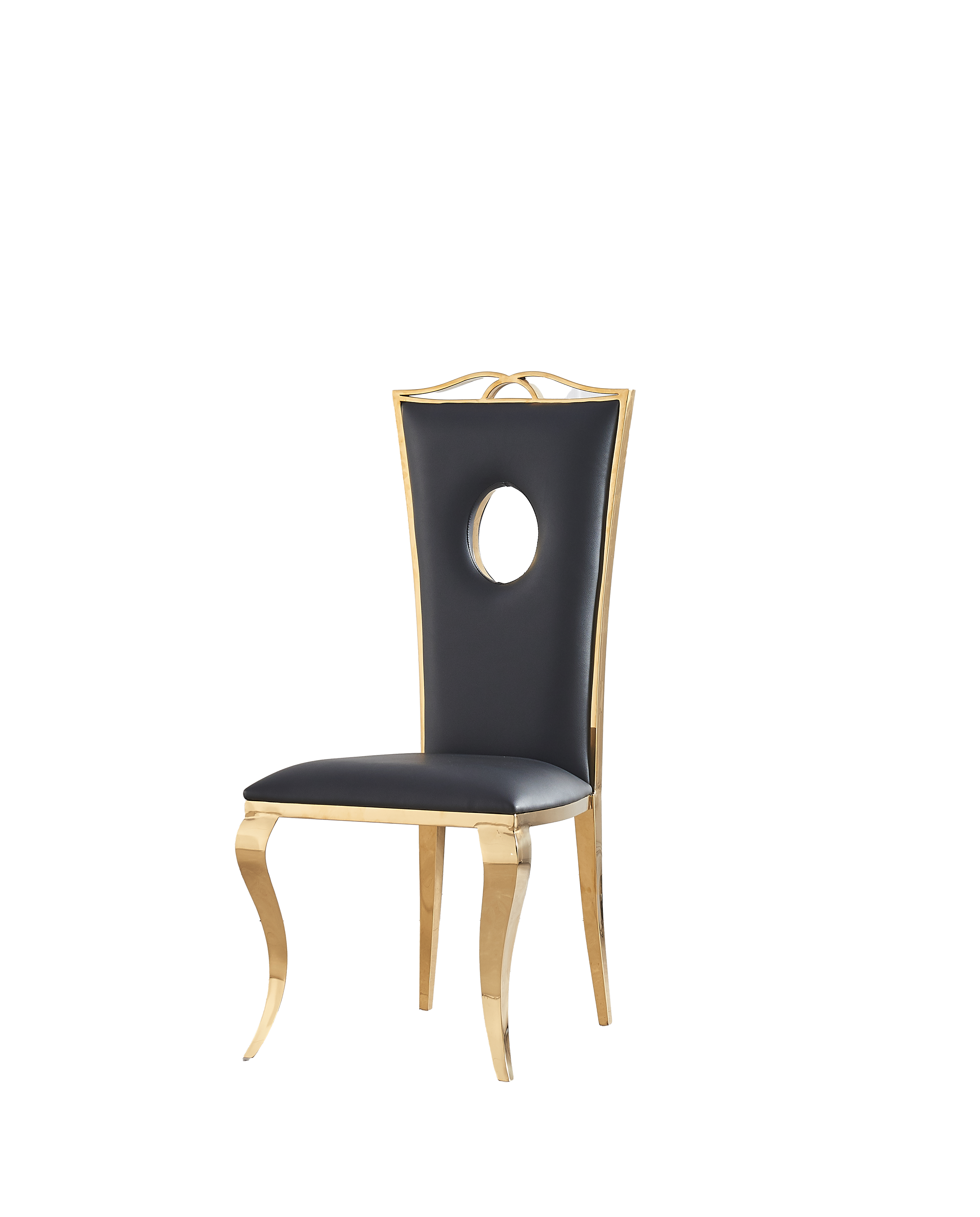 Lot de Chaises baroque ROYAL Gold Simili #couleur_noir