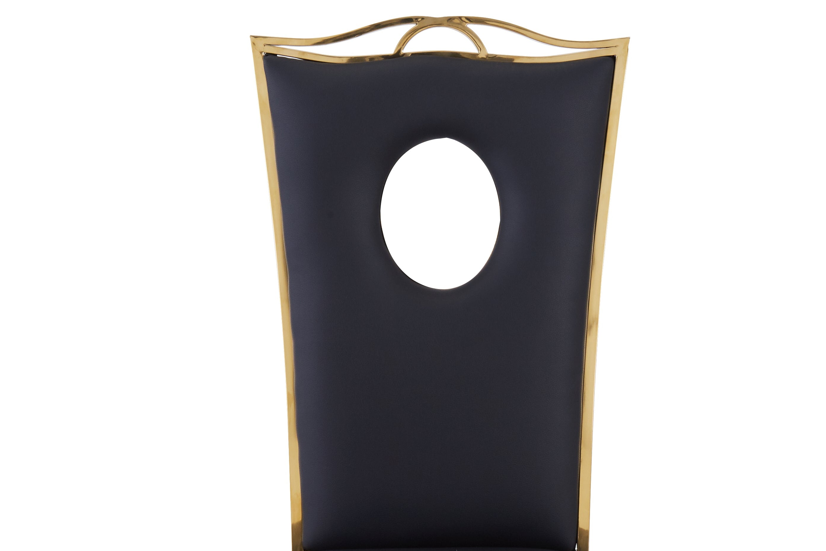 Lot de 4 Chaises Baroque ROYAL Gold Simili Noir