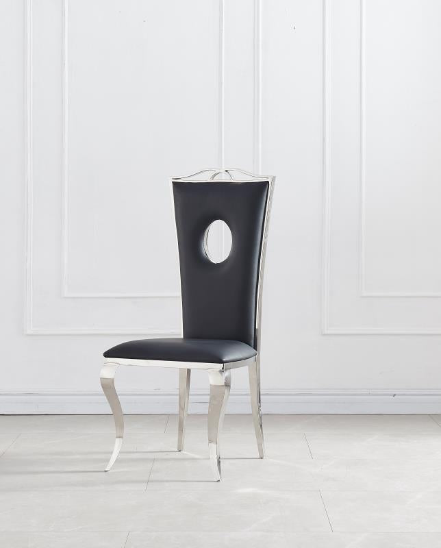 Lot de Chaises baroque ROYAL Chrome Simili #couleur_noir