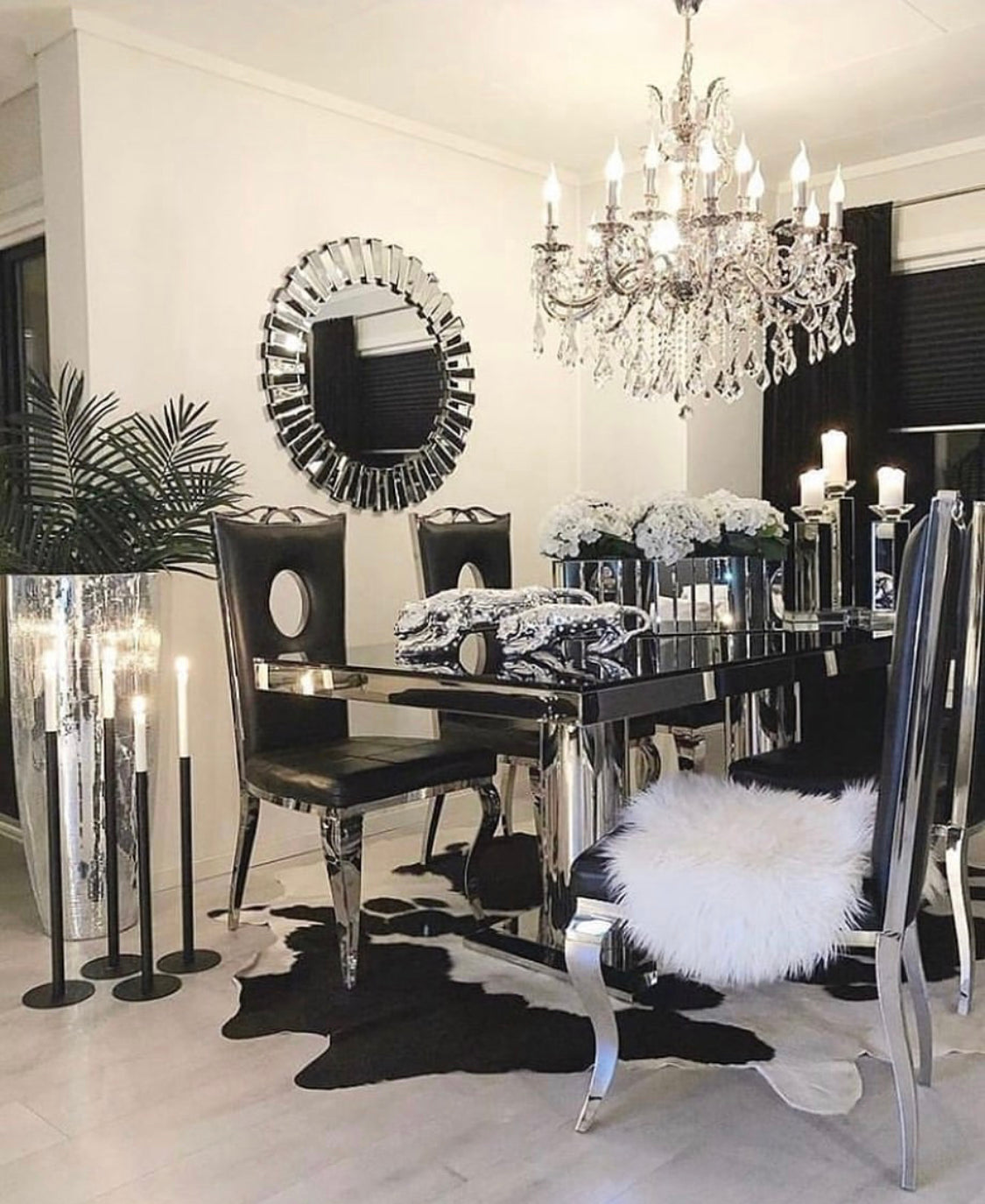 Lot de Chaises baroque ROYAL Chrome Simili #couleur_noir