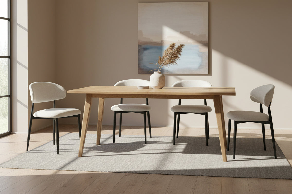 Lot de 4 Chaises Métal Noir Marbella Nuage 50x50x77 cm LUCILE
