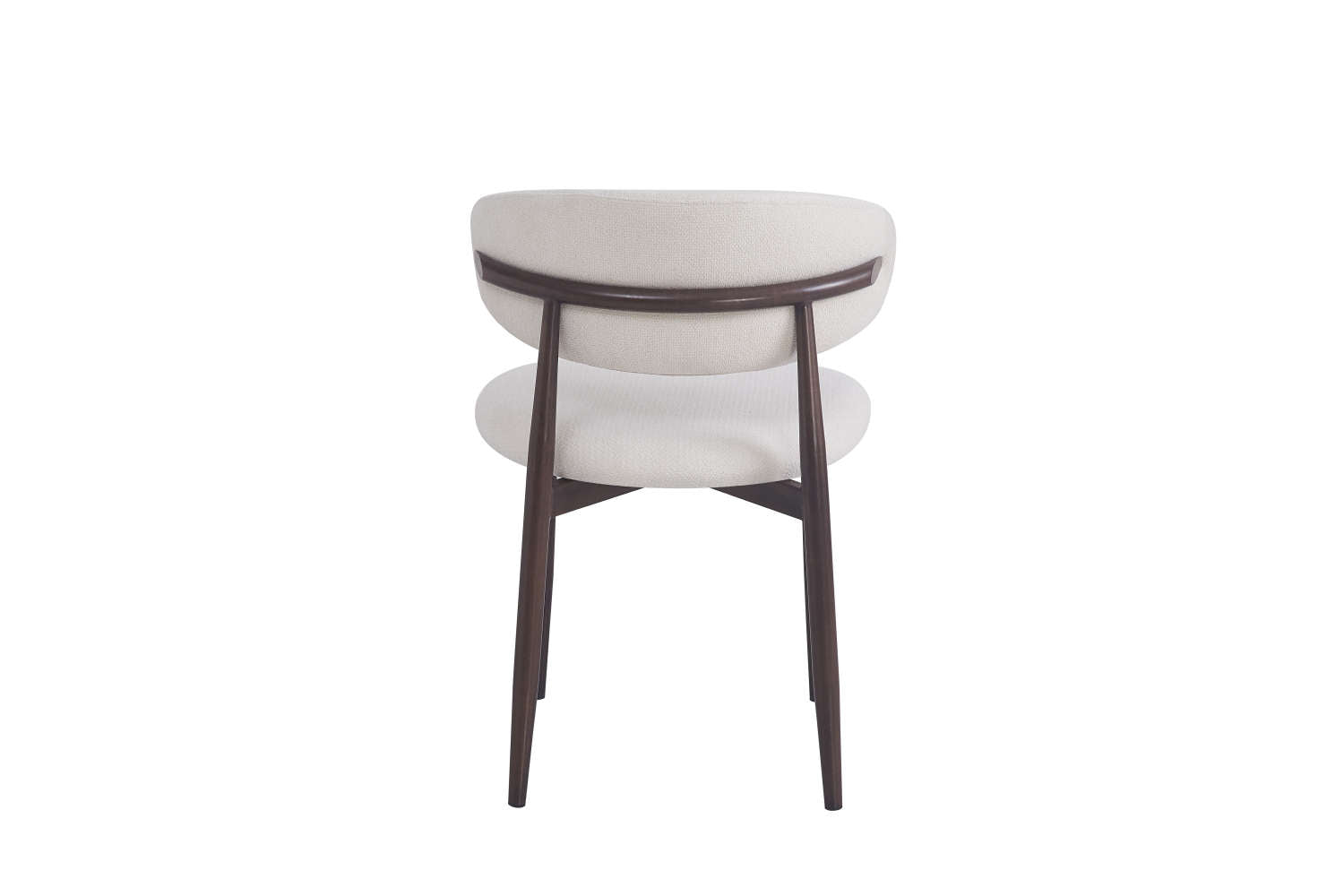 Lot de 4 Chaises de salle à manger Design – Piètement Effet Noyer & Tissu Beige