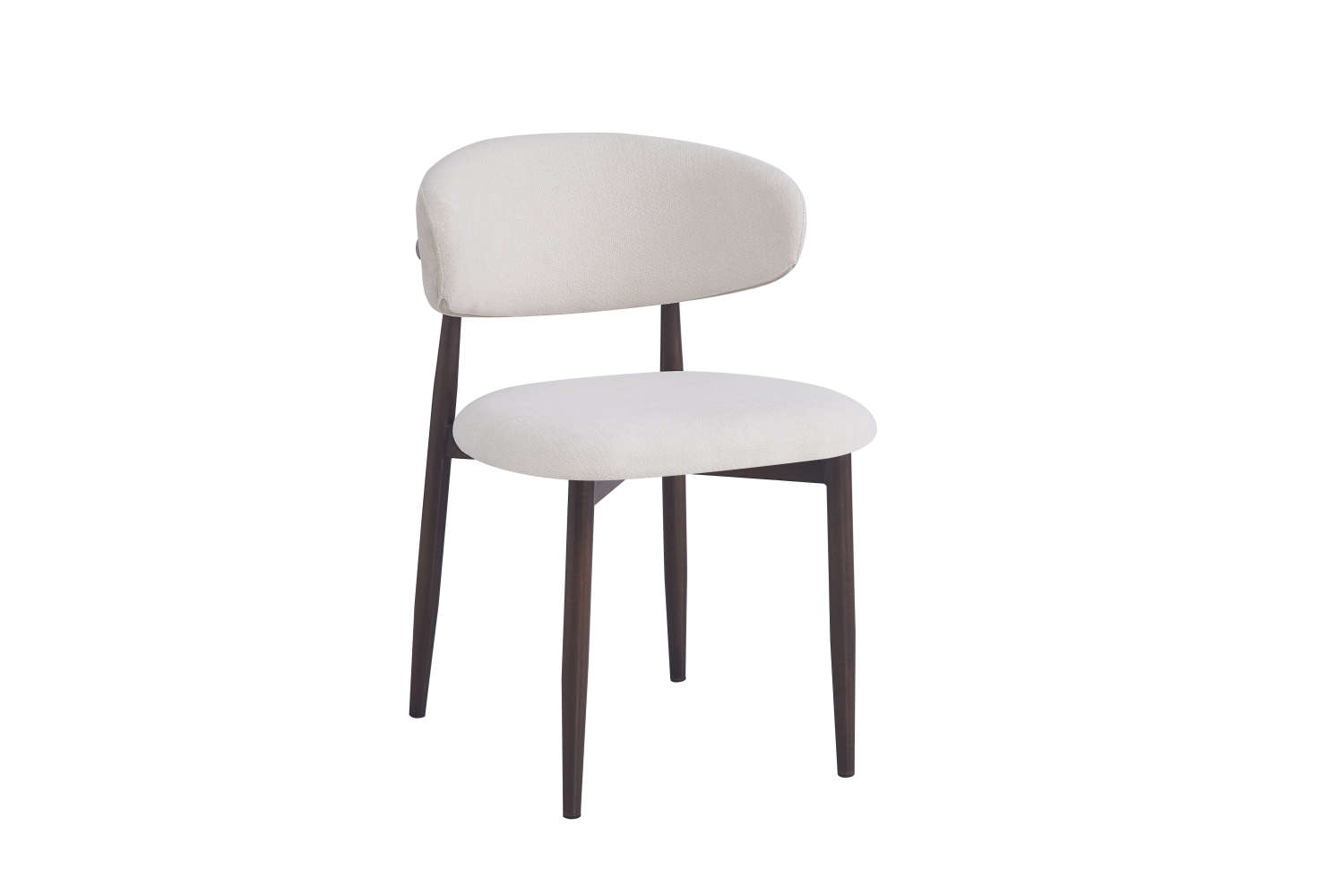 Lot de 4 Chaises de salle à manger Design – Piètement Effet Noyer & Tissu Beige