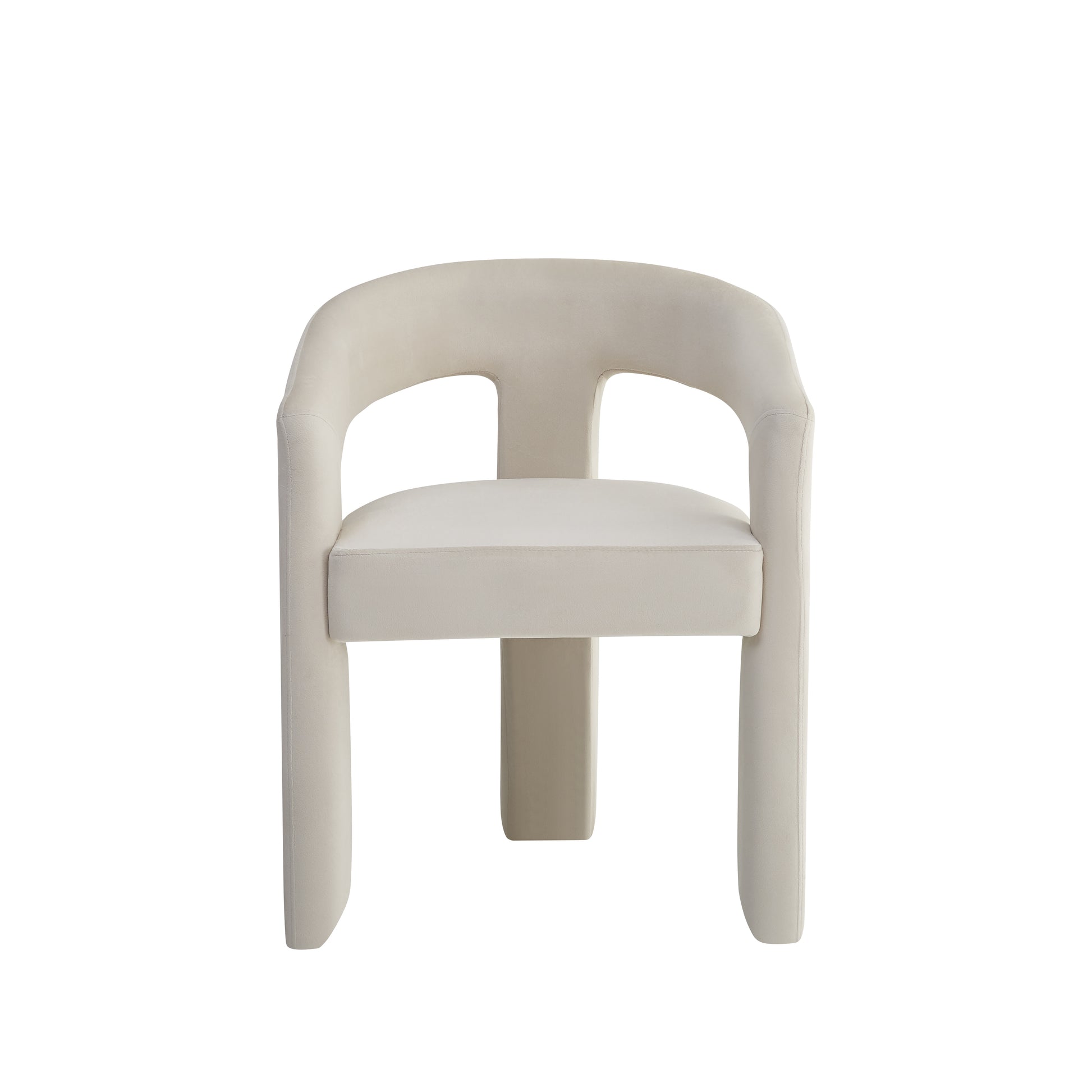 Chaise velours beige dossier barrel pieds gainés lot de 2 MAESTRO #couleur-beige 