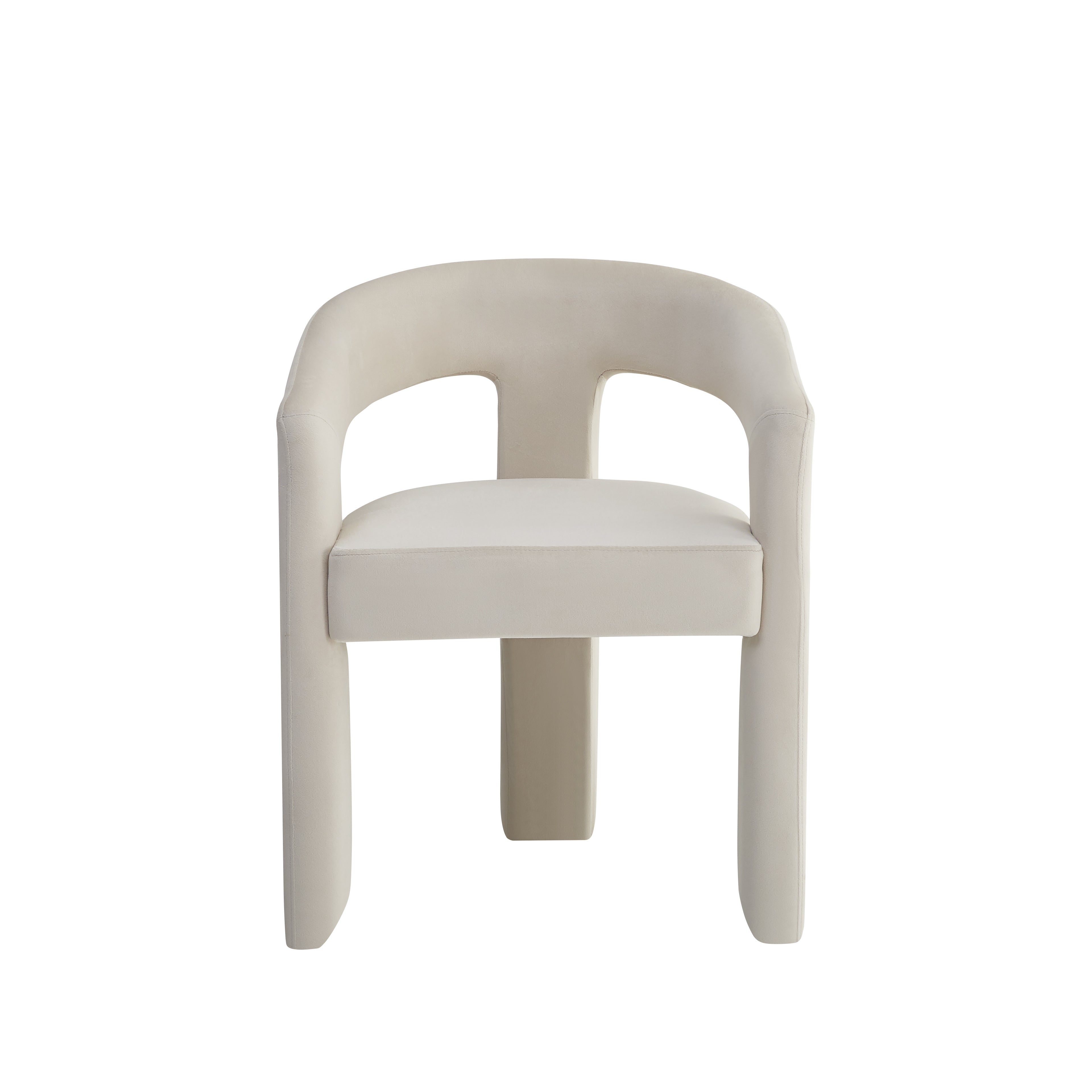 Chaise velours beige dossier barrel pieds gainés lot de 2 MAESTRO #couleur-beige 