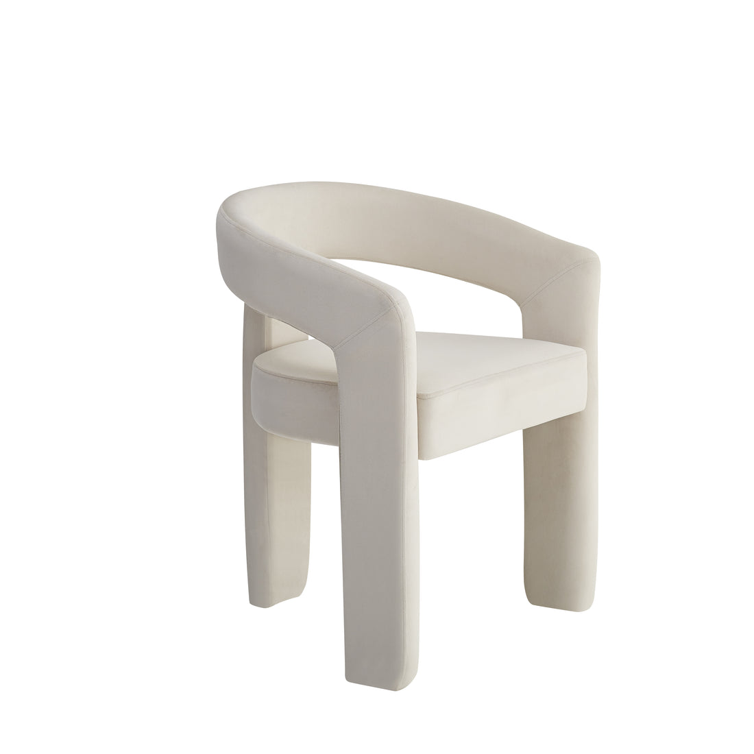 Chaise velours beige dossier barrel pieds gainés lot de 2 MAESTRO #couleur-beige 