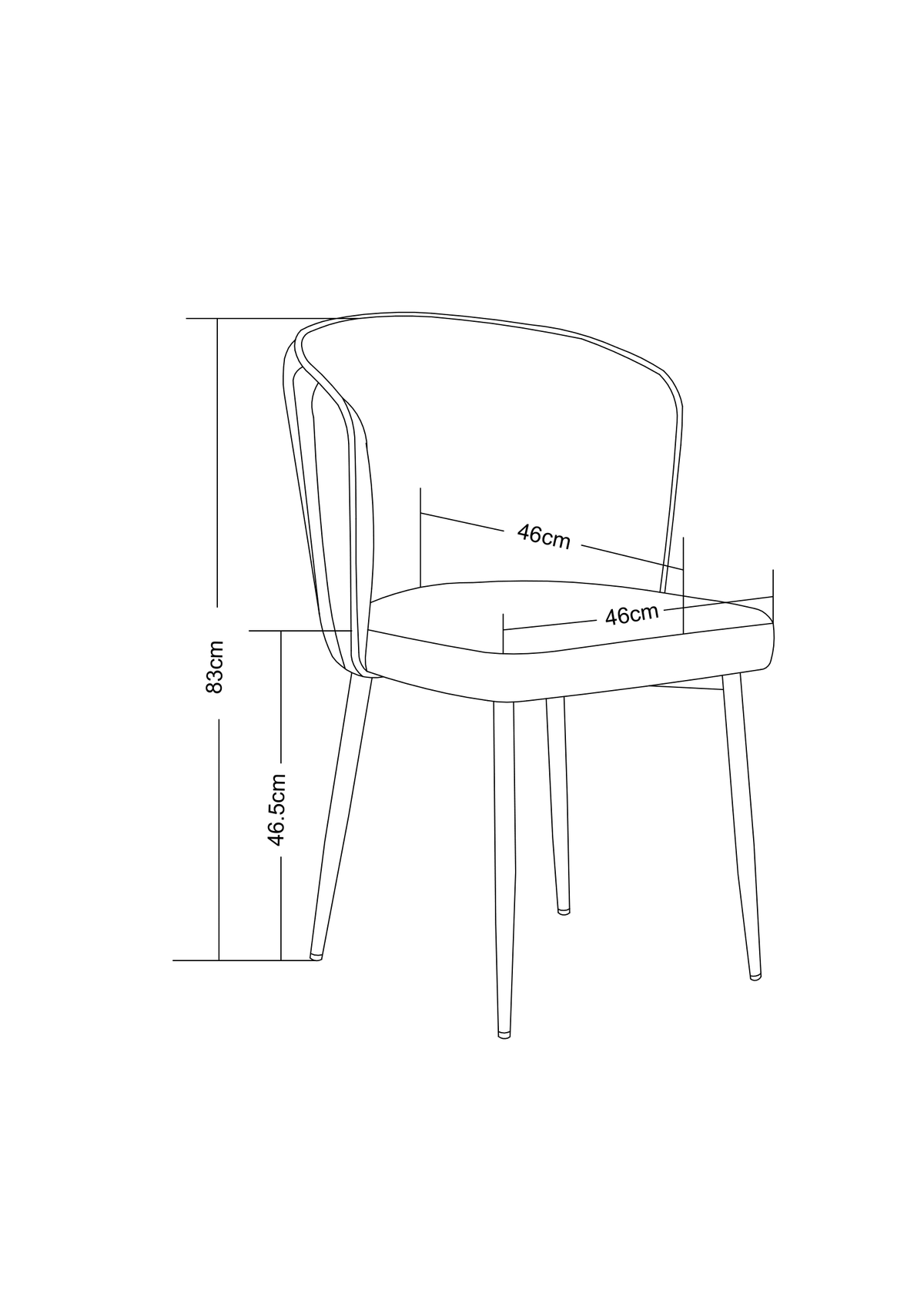 Lot de 4 chaises velours gris pieds métal chromé – Diana
