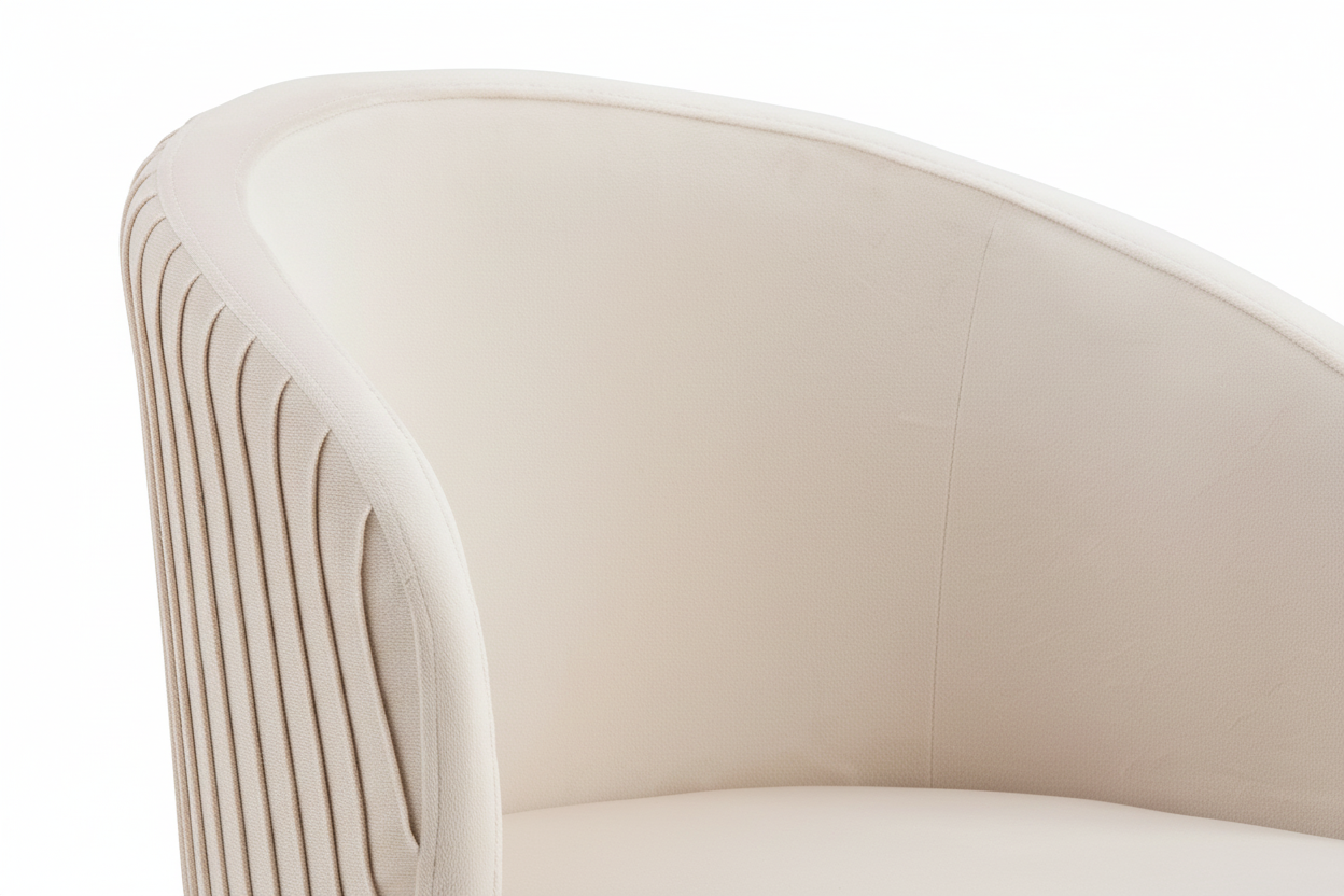 Lot 2 Chaises Salle à Manger Carlita Accoudoirs Velours Beige Pieds Gold 44,5x50x80cm
