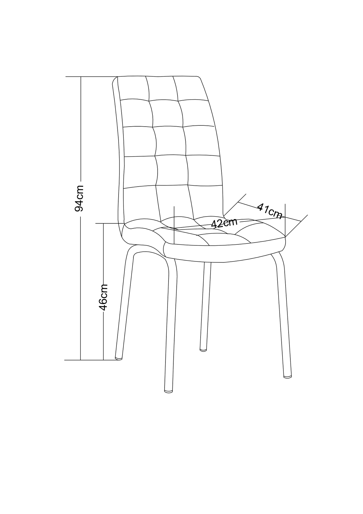 Lot de 6 chaises EMMA simili cuir - Noir