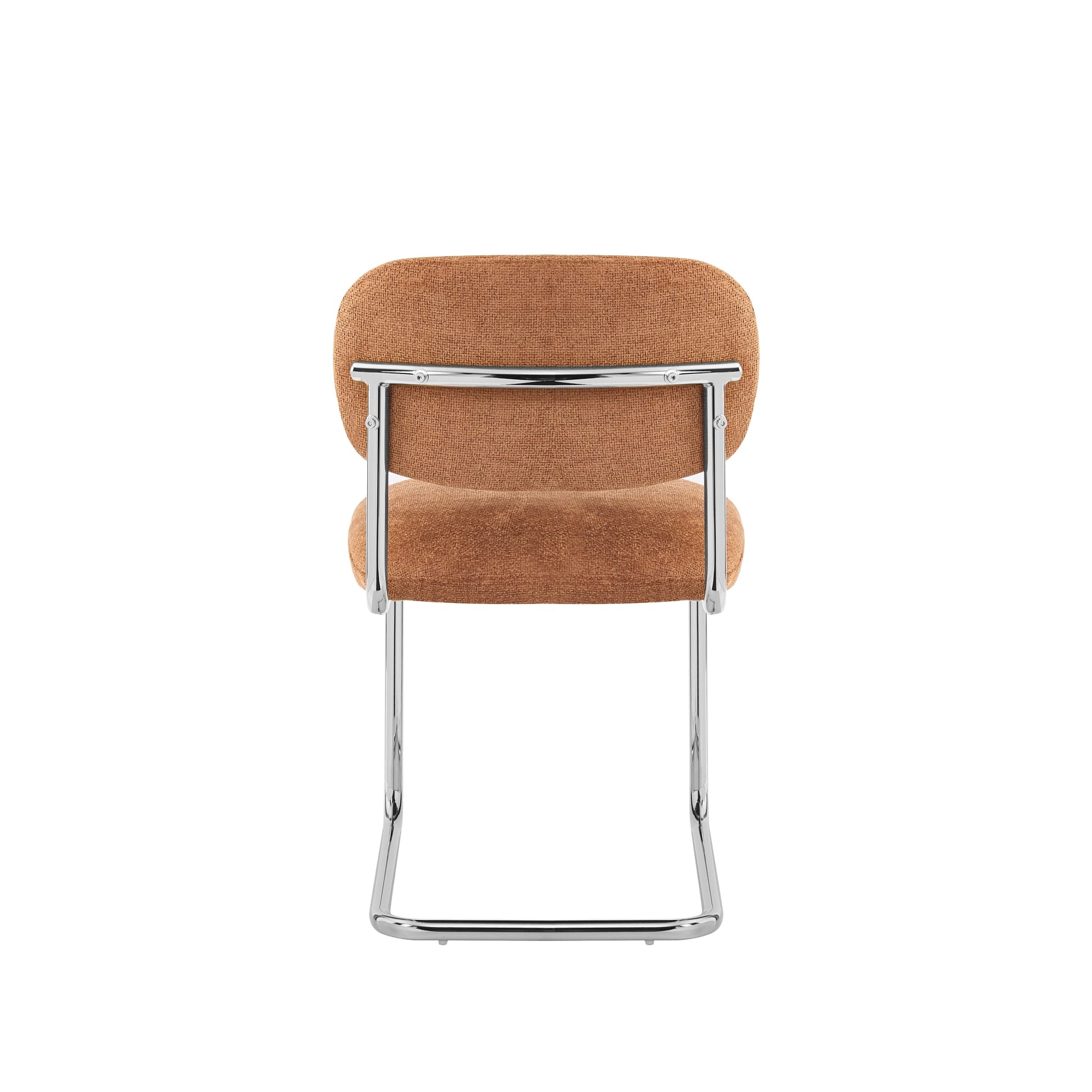 CHAISE ARC TISSU MARBELLA TERRACOTTA PIED CHROME