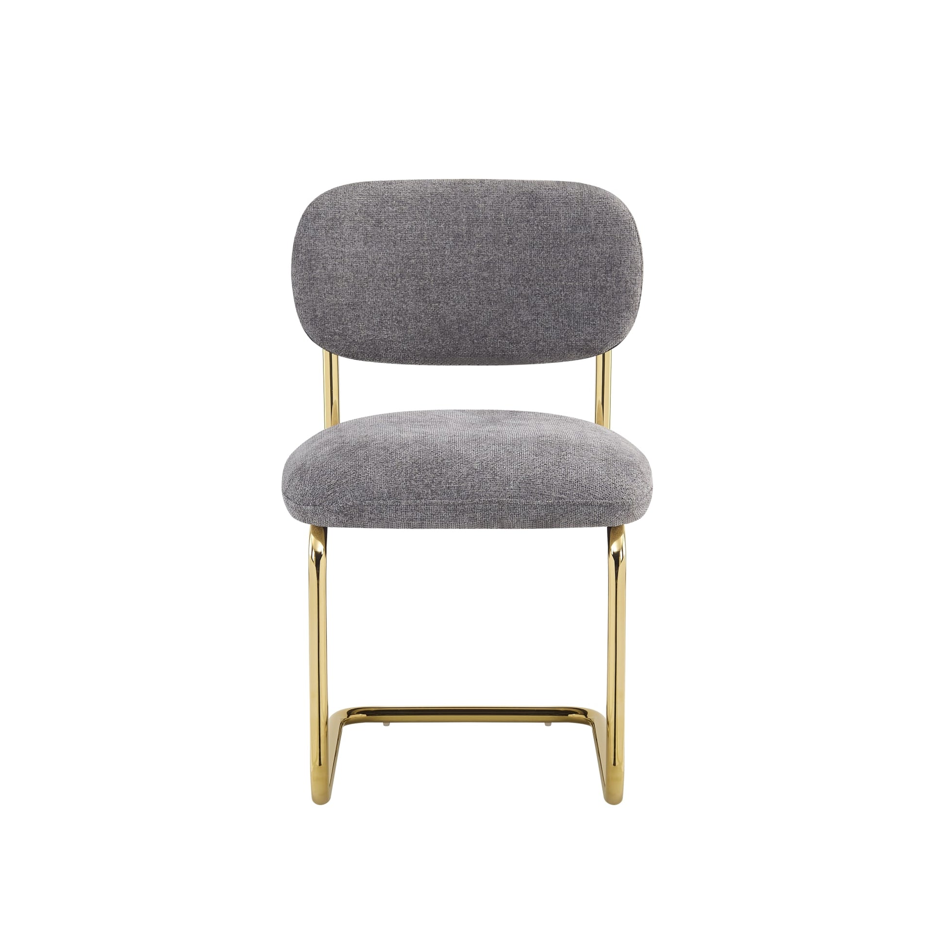CHAISE ARC TISSU MARBELLA ANTHRACITE PIED GOLD