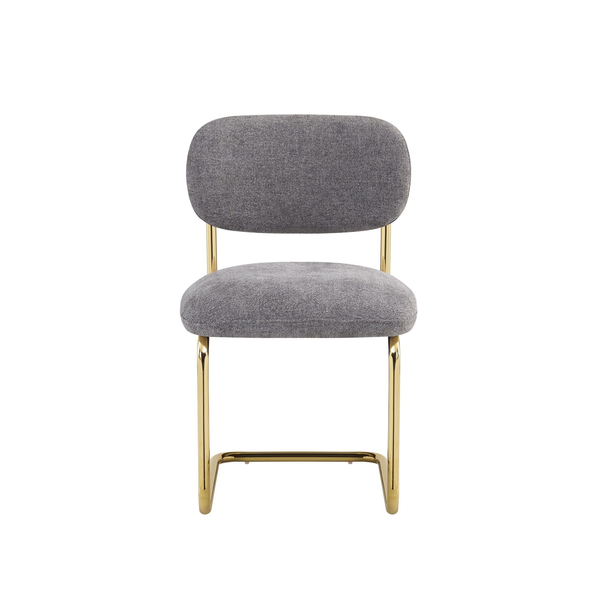 CHAISE ARC TISSU MARBELLA ANTHRACITE PIED GOLD