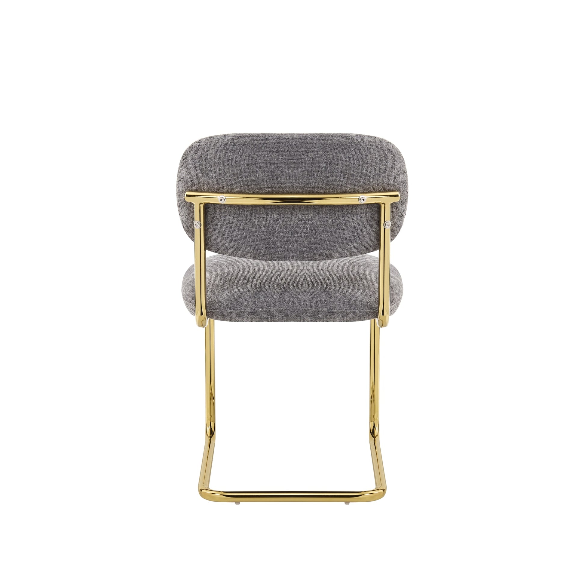 CHAISE ARC TISSU MARBELLA ANTHRACITE PIED GOLD