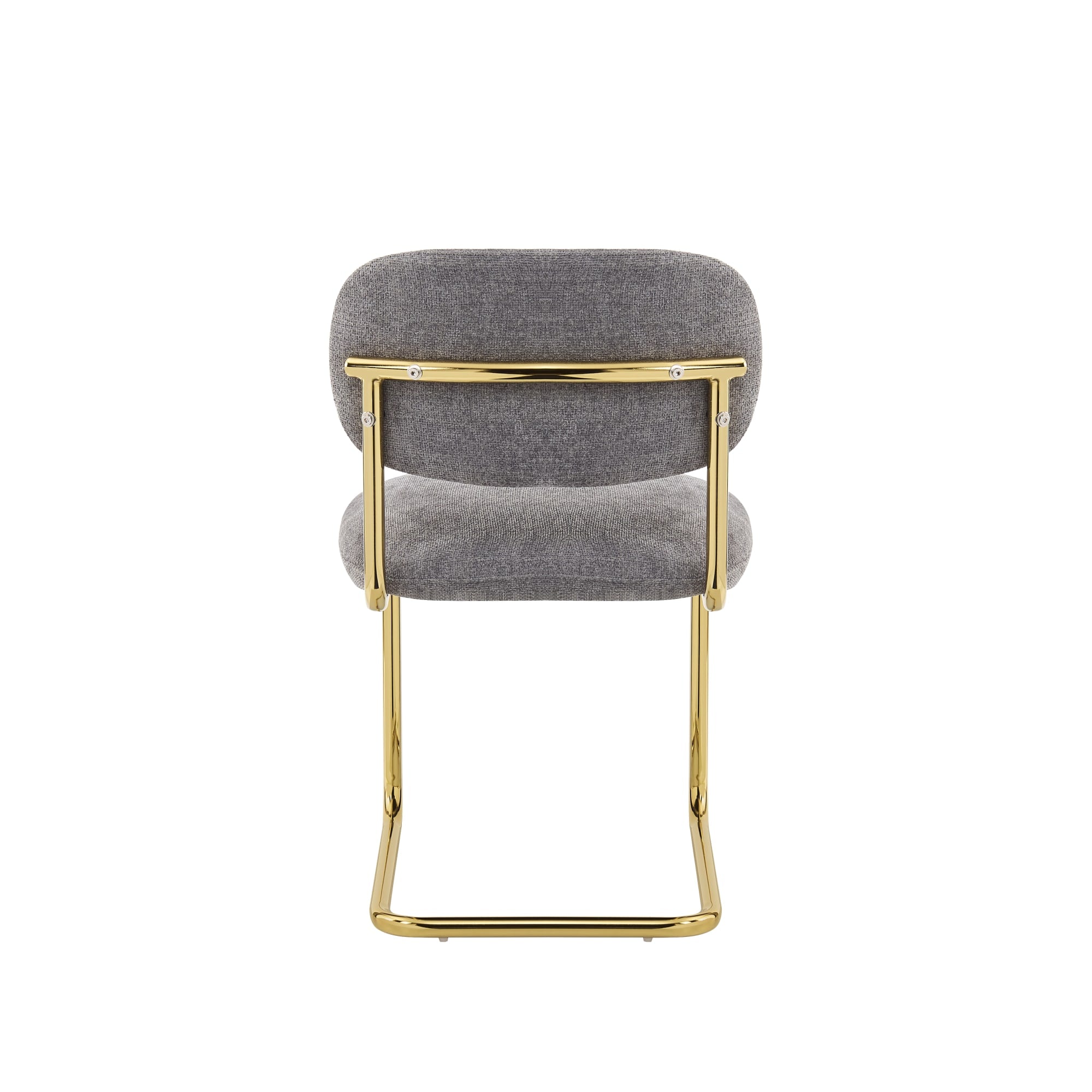 CHAISE ARC TISSU MARBELLA ANTHRACITE PIED GOLD