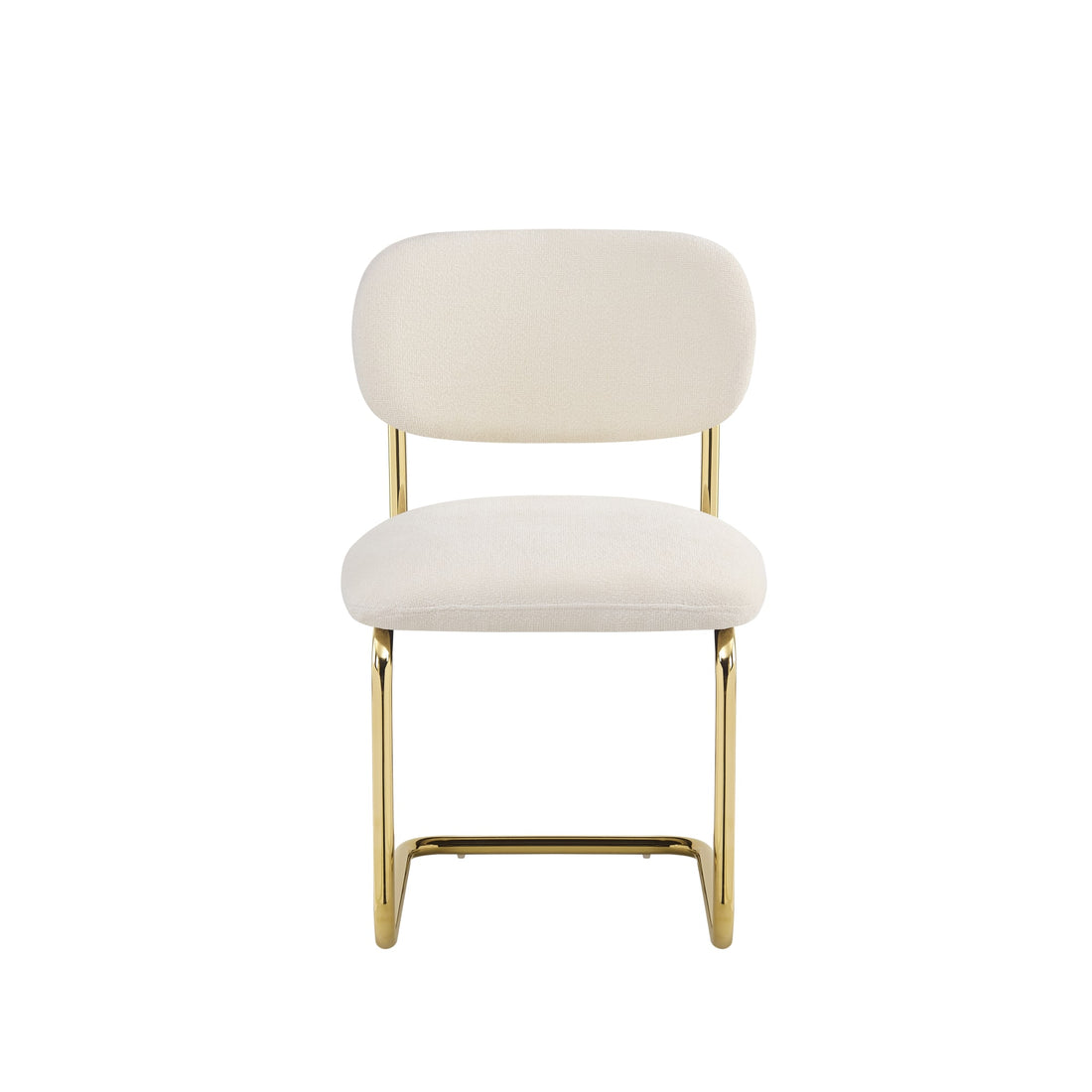 CHAISE ARC TISSU MARBELLA BEIGE PIED GOLD