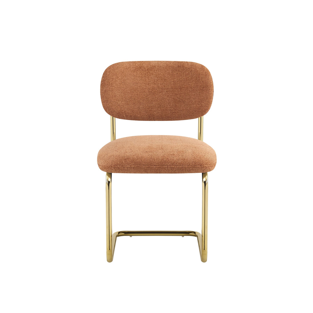 CHAISE ARC TISSU MARBELLA TERRACOTTA PIED GOLD