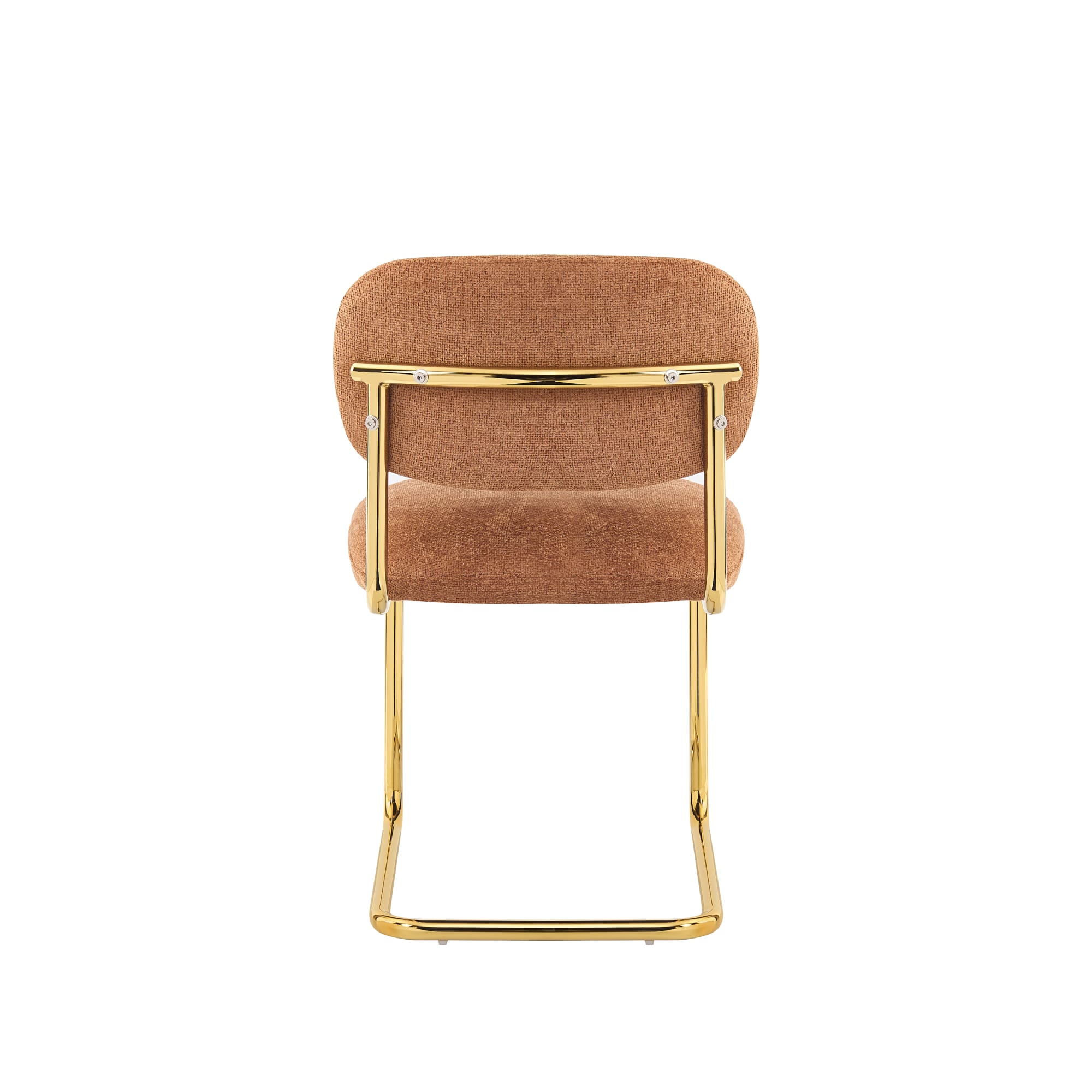 CHAISE ARC TISSU MARBELLA TERRACOTTA PIED GOLD